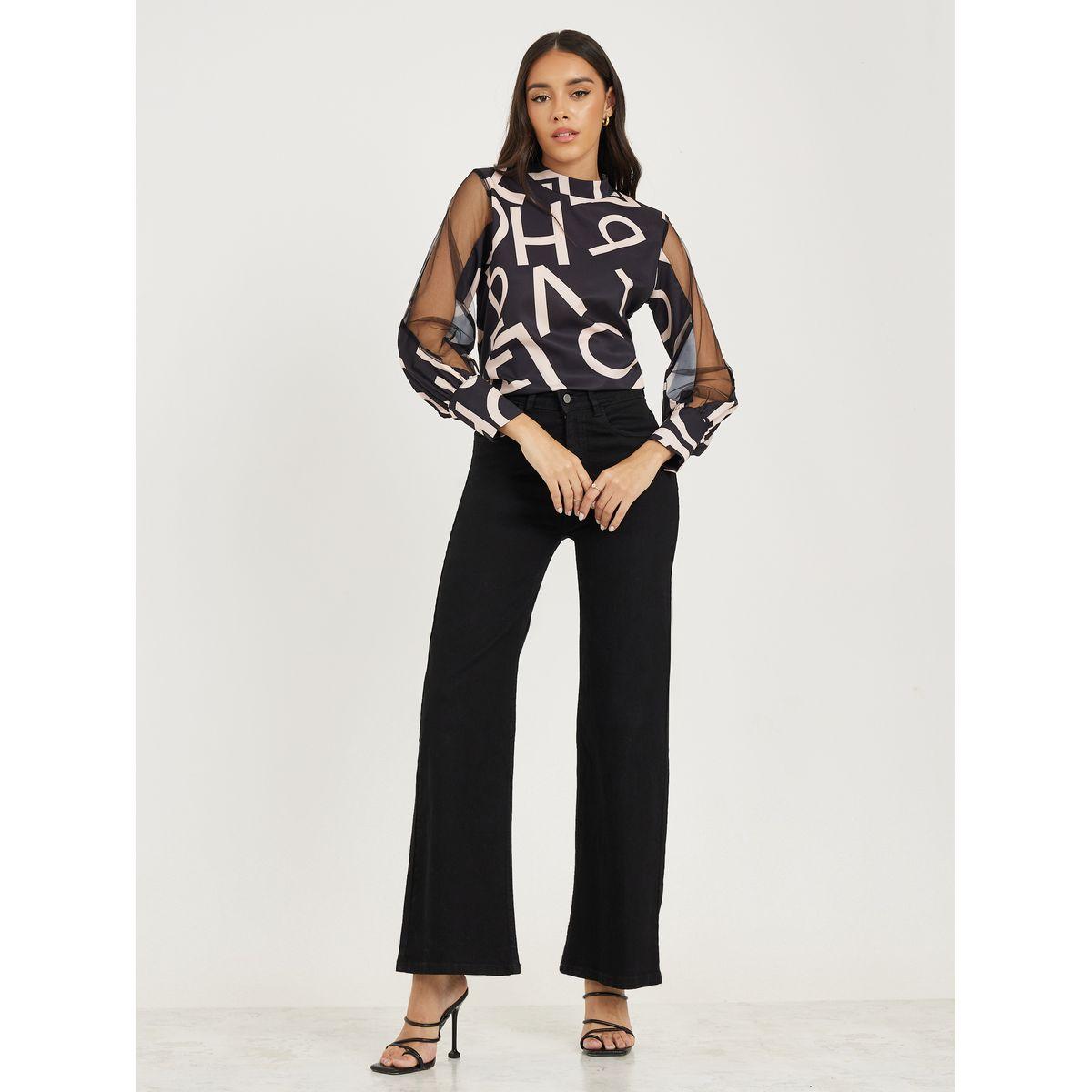 بلوزة بياقة عالية واكمام بيشوب-women-clothing-shirtsandblouses-blouses-image-3