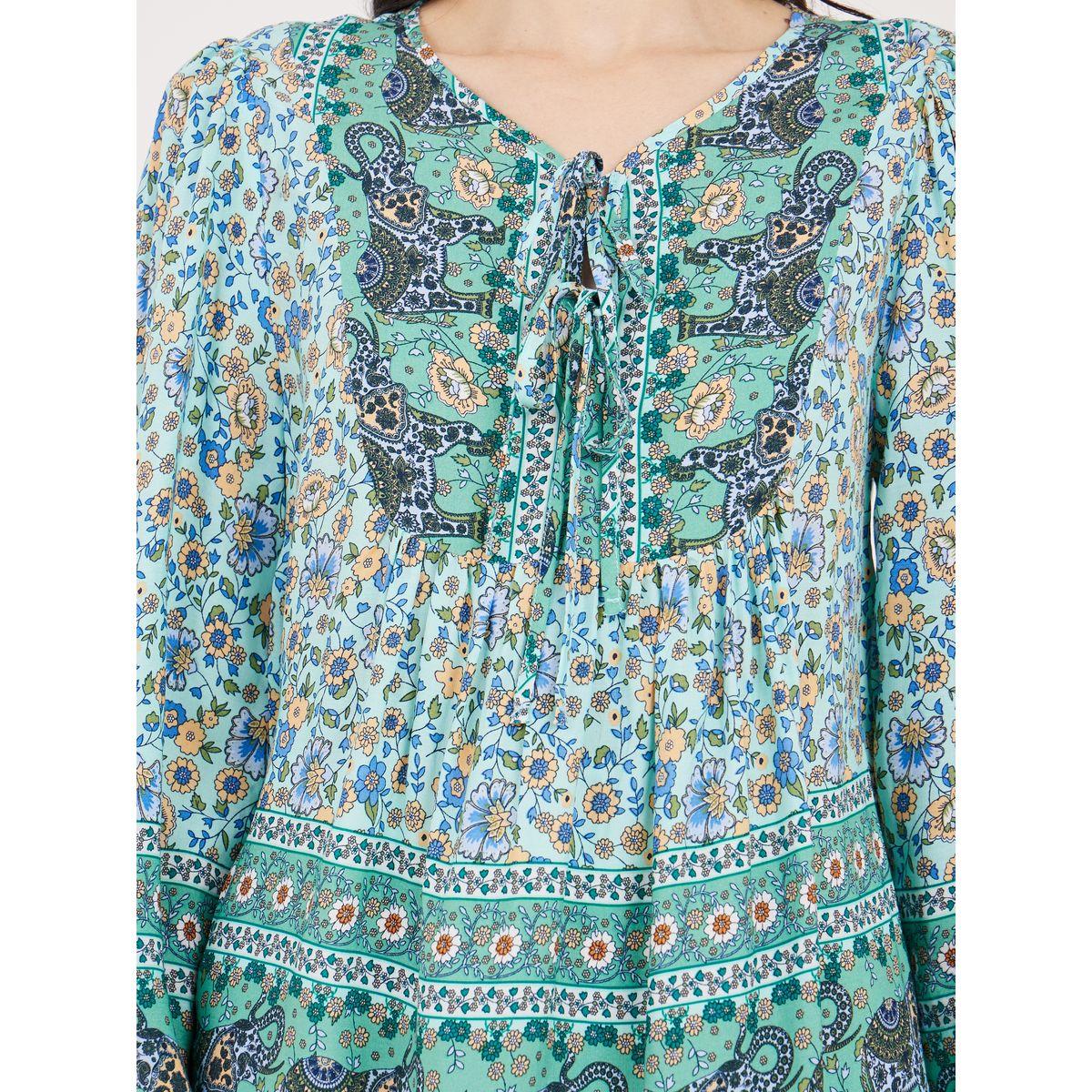 Styli All Over Print Tie-Up Neck Top-women-clothing-shirtsandblouses-blouses-image-3