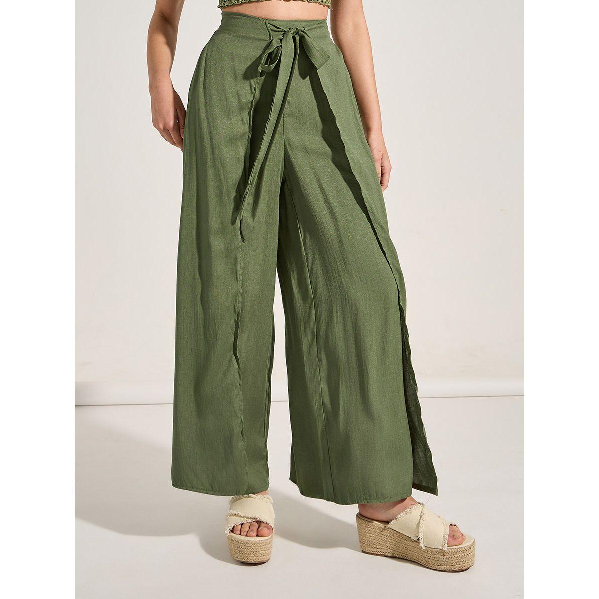 Styli Square Neck Crop Top & Wrap Over Pants Co-Ords-women-clothing-coordsets-image-4