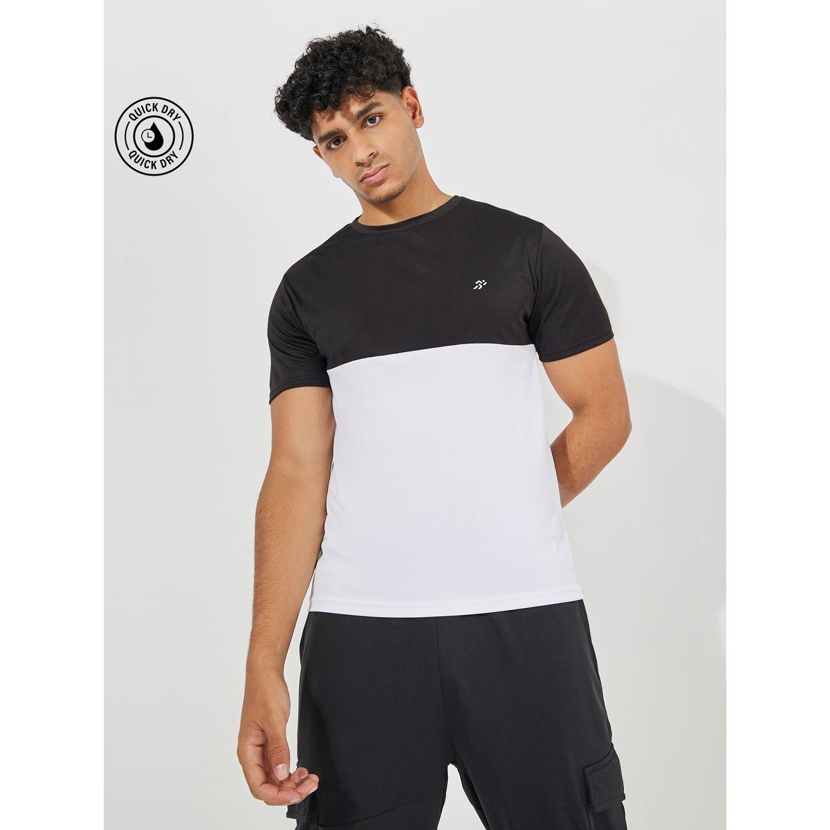 تيشيرت رياضي بنمط كتل الالوان مع اكمام قصيرة-men-clothing-sportswearandactivewear-tshirtsandpolos-image-1