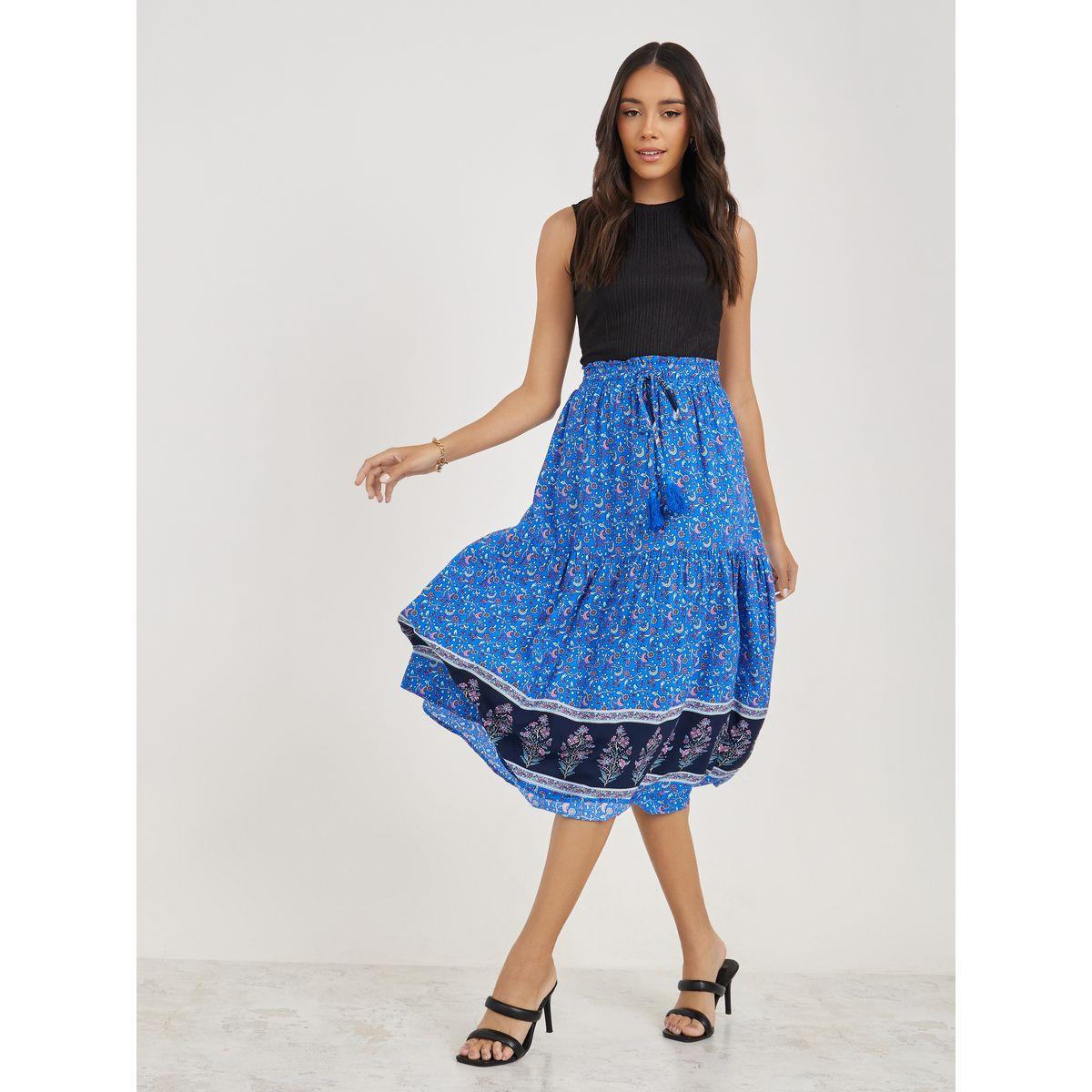 Styli All Over Print Midi Skirt with Waist-Tie-women-clothing-bottoms-skirts-image-2