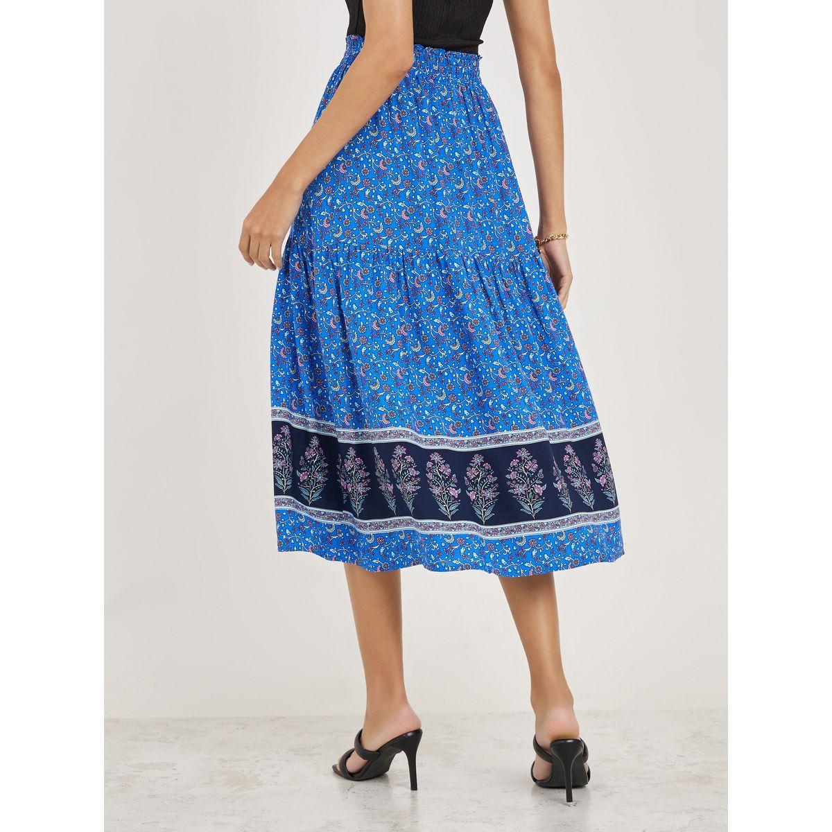 تنورة ميدي مطبعة بالكامل مع رباط خصر-women-clothing-bottoms-skirts-image-4
