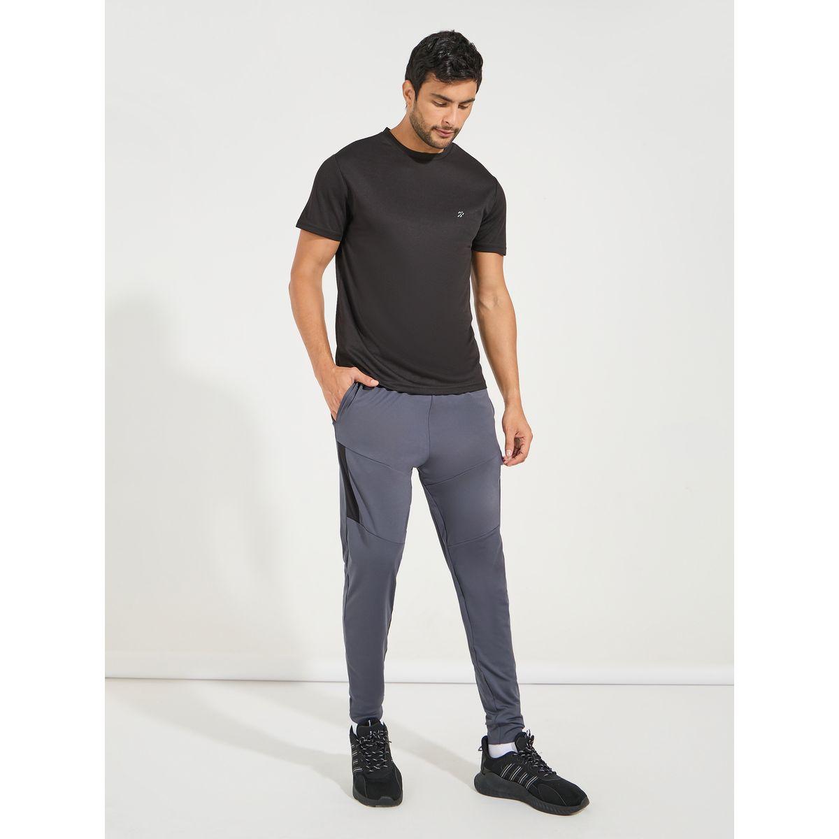 Styli Active Solid Knit Contrast Panel Tapered Trackpants-men-clothing-sportswearandactivewear-bottoms-image-2