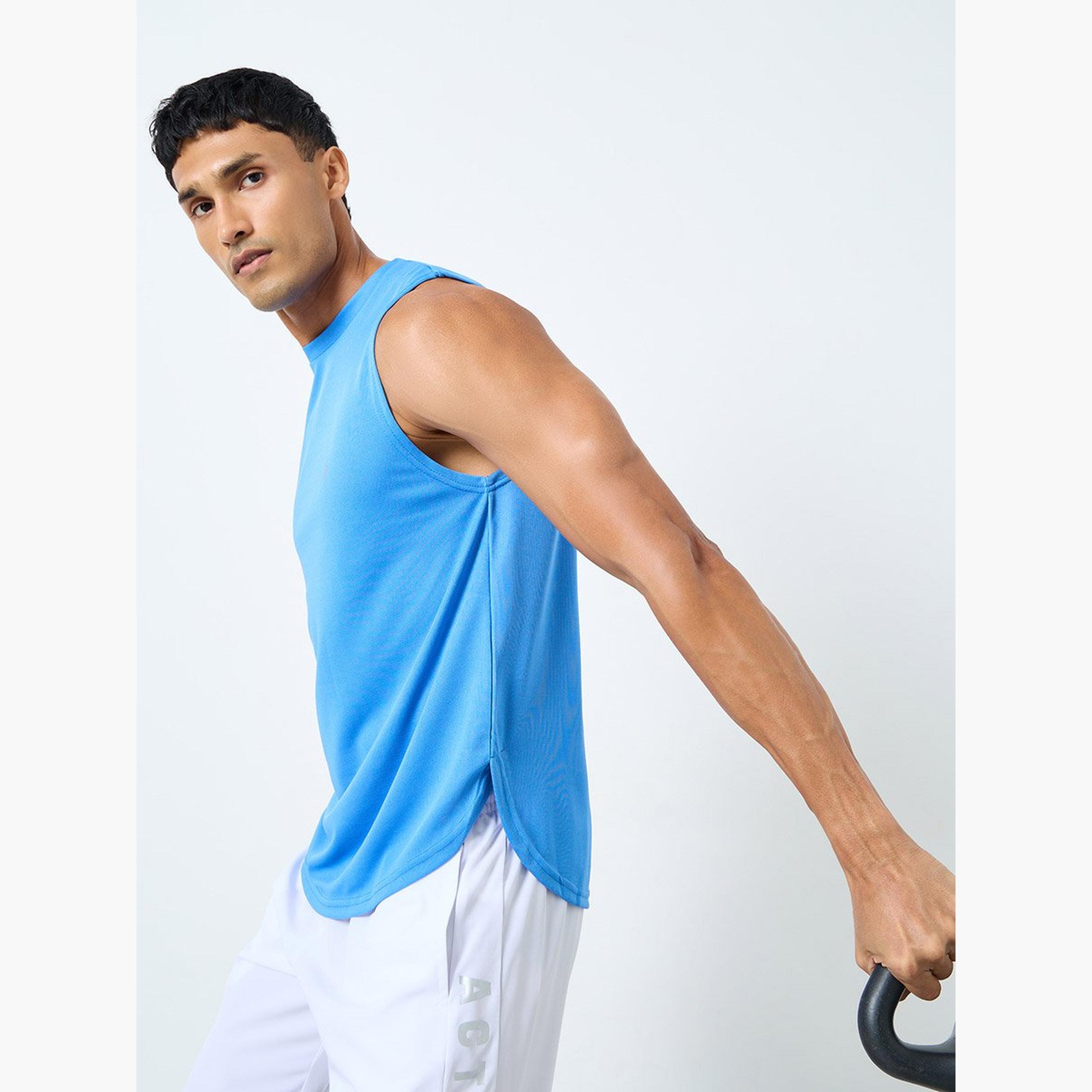 Styli Breathable Knit Mesh Tank with Side Slit-men-clothing-sportswearandactivewear-tshirtsandpolos-image-1
