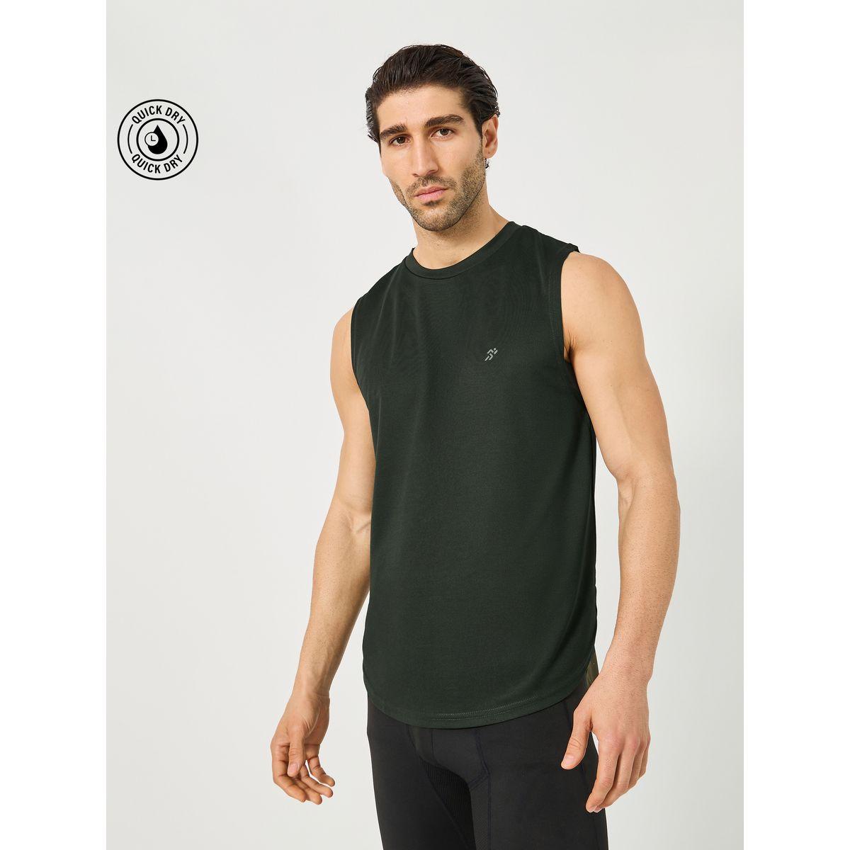 Styli Breathable Knit Logo Print Tank with Side Slit-men-clothing-sportswearandactivewear-tshirtsandpolos-image-1