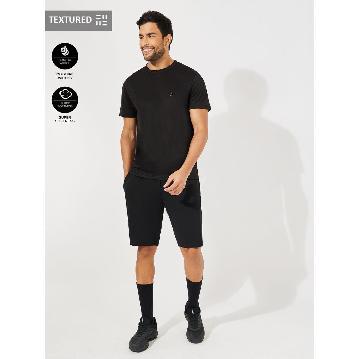 Styli Active Textured T-Shirt & Shorts Sports Fitness Suit Set-men-clothing-sportswearandactivewear-tracksuits-image-1