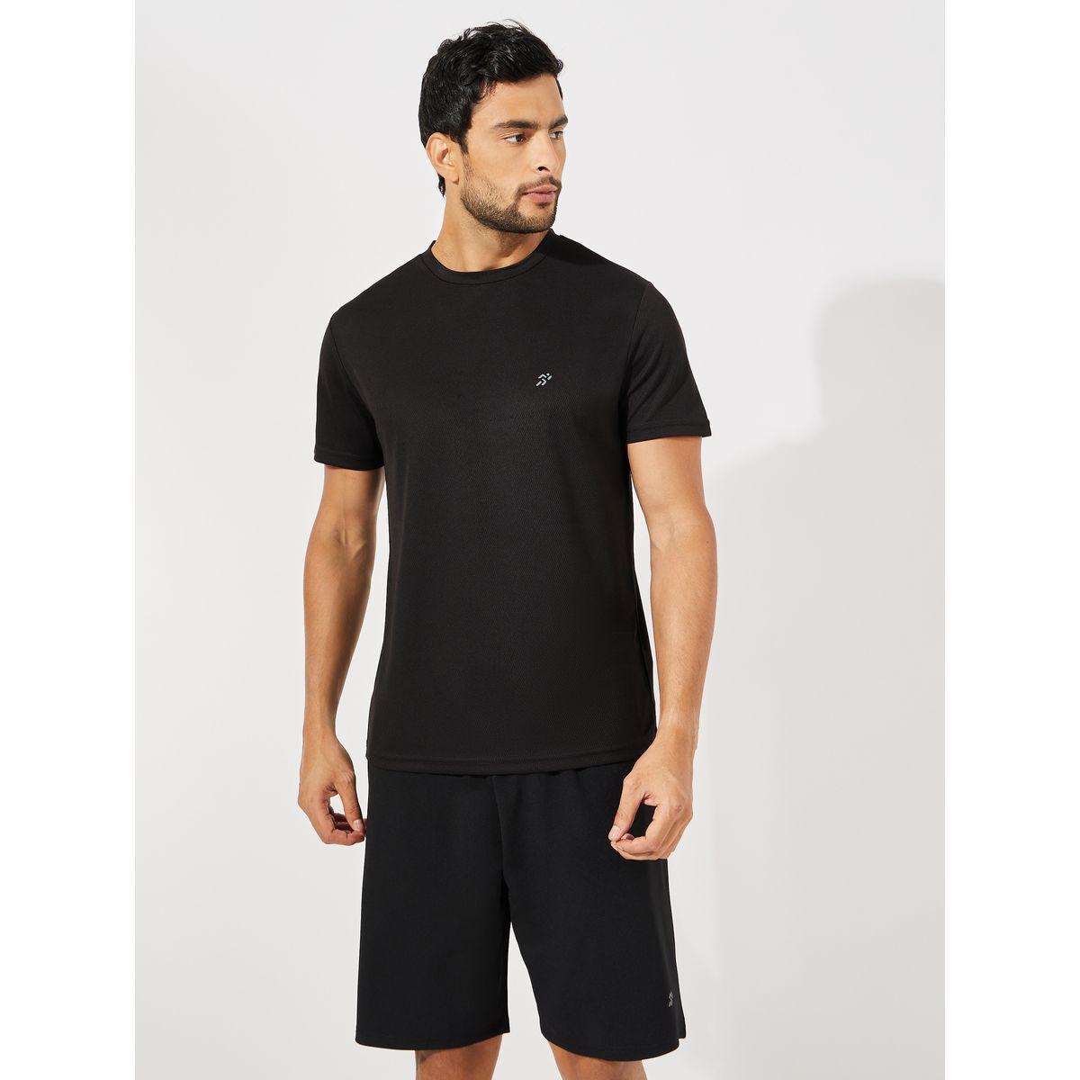 Styli Active Textured T-Shirt & Shorts Sports Fitness Suit Set-men-clothing-sportswearandactivewear-tracksuits-image-2