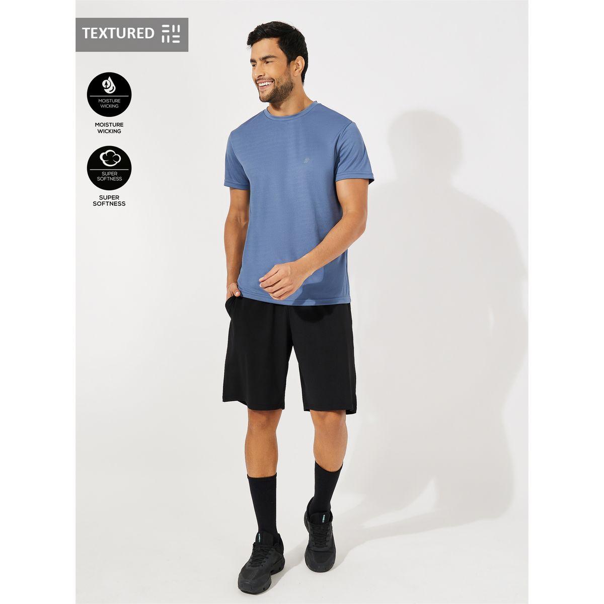 Styli Active Textured T-Shirt & Shorts Sports Fitness Suit Set-men-clothing-sportswearandactivewear-tracksuits-image-1