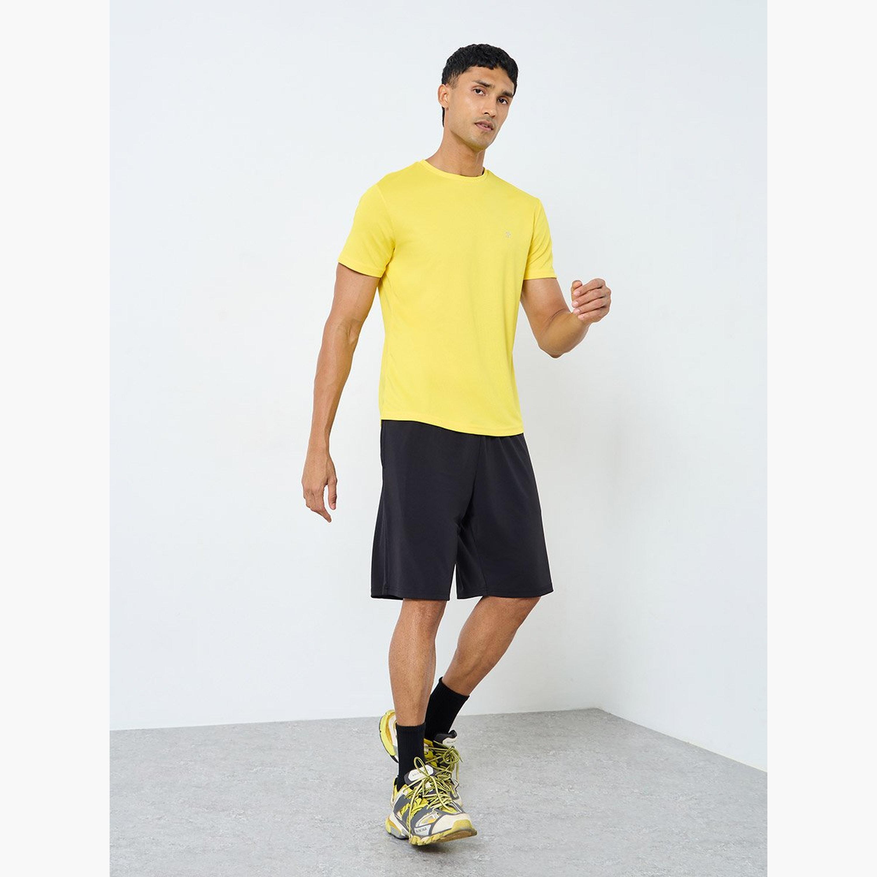Styli Textured T-Shirt and Shorts Sports Fitness Set-men-clothing-sportswearandactivewear-tracksuits-image-1