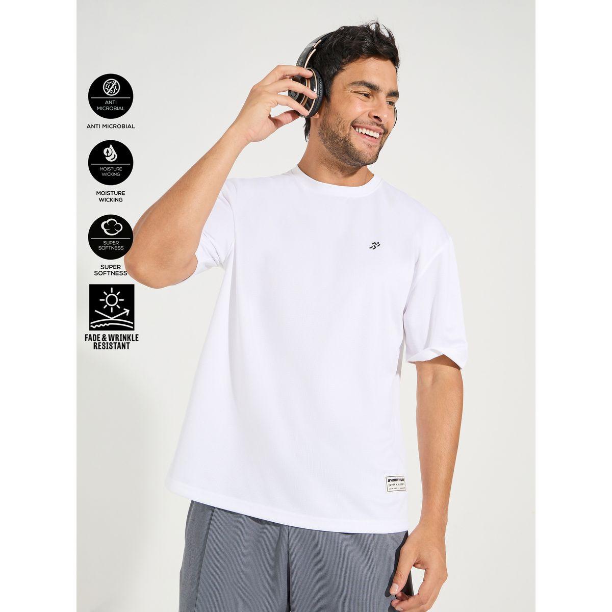 Styli Soft Texture Badge Detail Oversized Athleisure T-Shirt-men-clothing-sportswearandactivewear-tshirtsandpolos-image-1