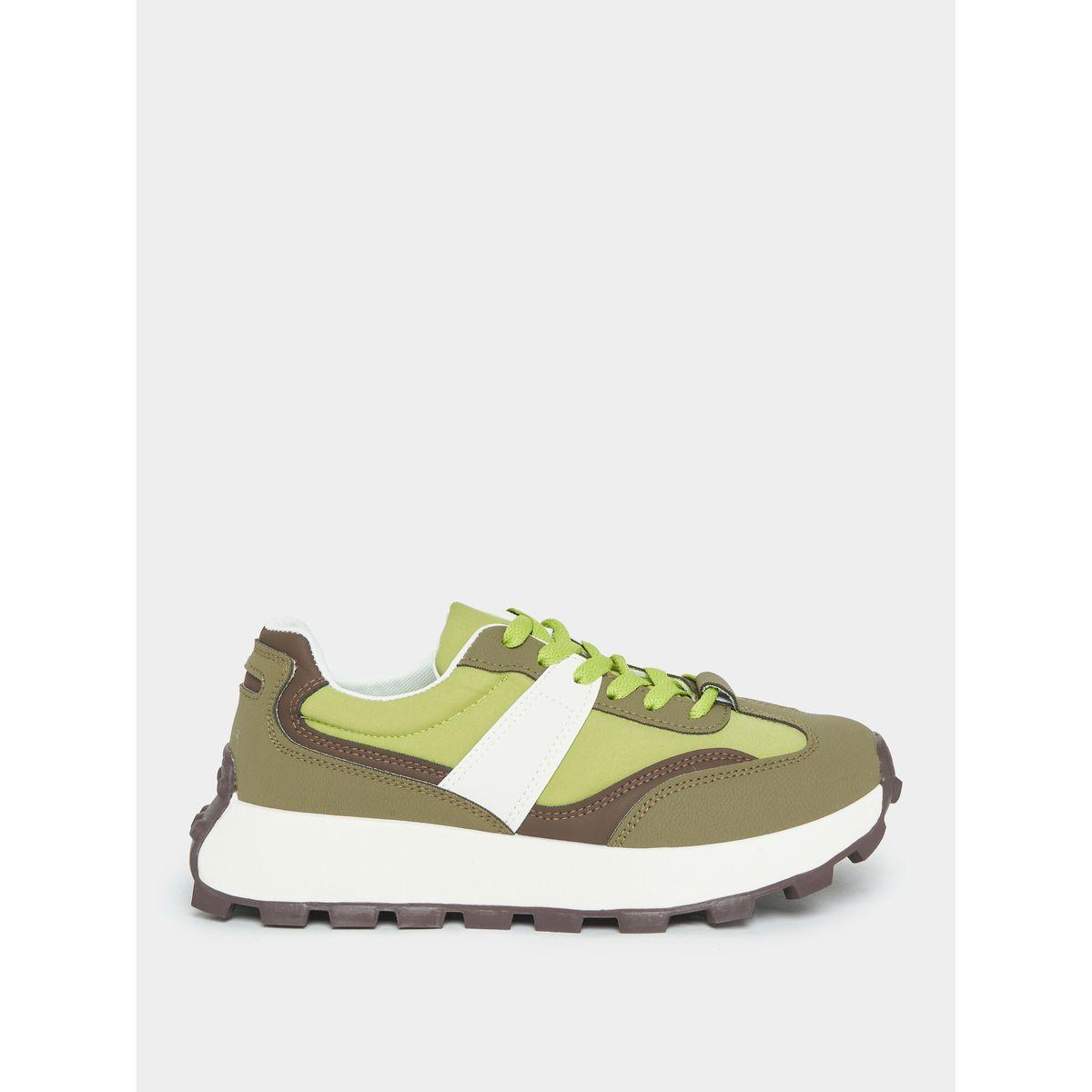 Styli Textured Contrast Panel Sneakers-women-shoes-sneakers-image-5