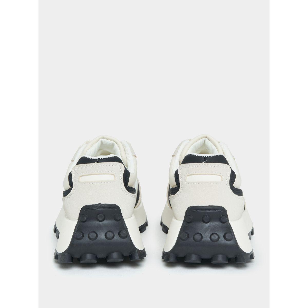 Styli Textured Contrast Panel Sneakers-women-shoes-sneakers-image-3