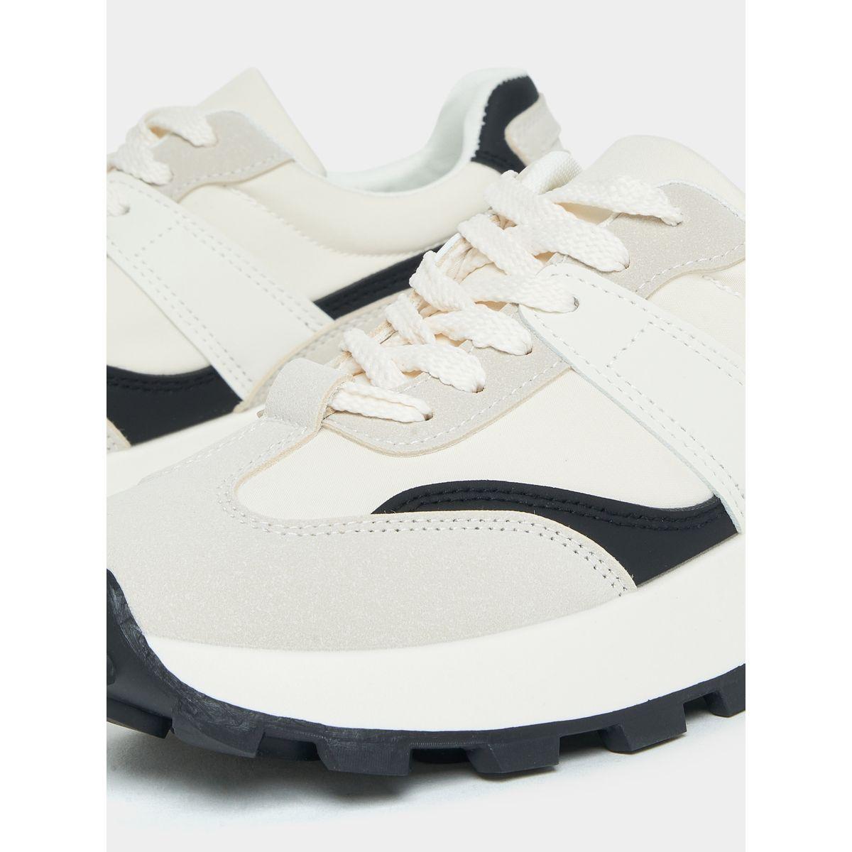 Styli Textured Contrast Panel Sneakers-women-shoes-sneakers-image-4