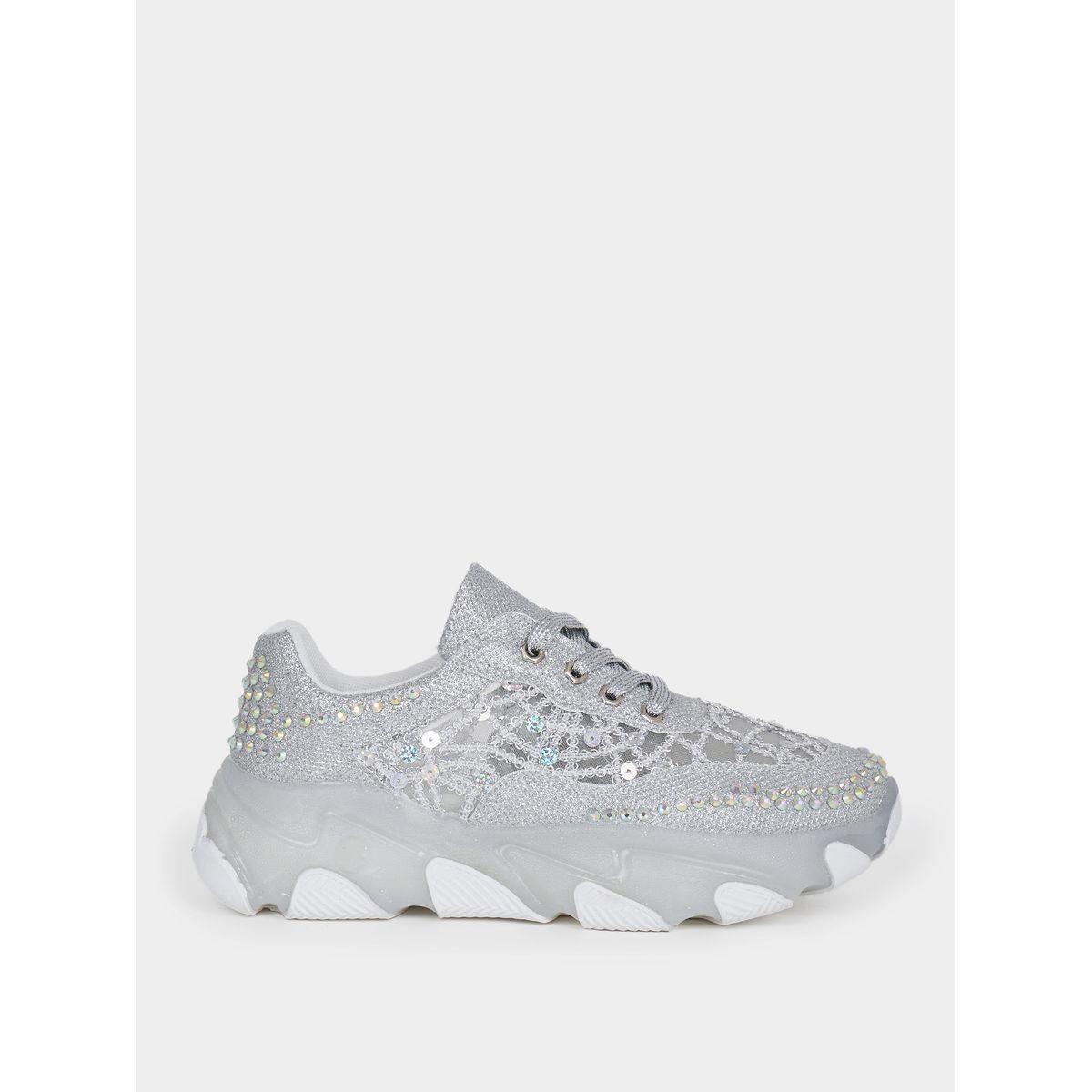 Styli Embellished Lace Up Sneakers-women-shoes-sneakers-image-2