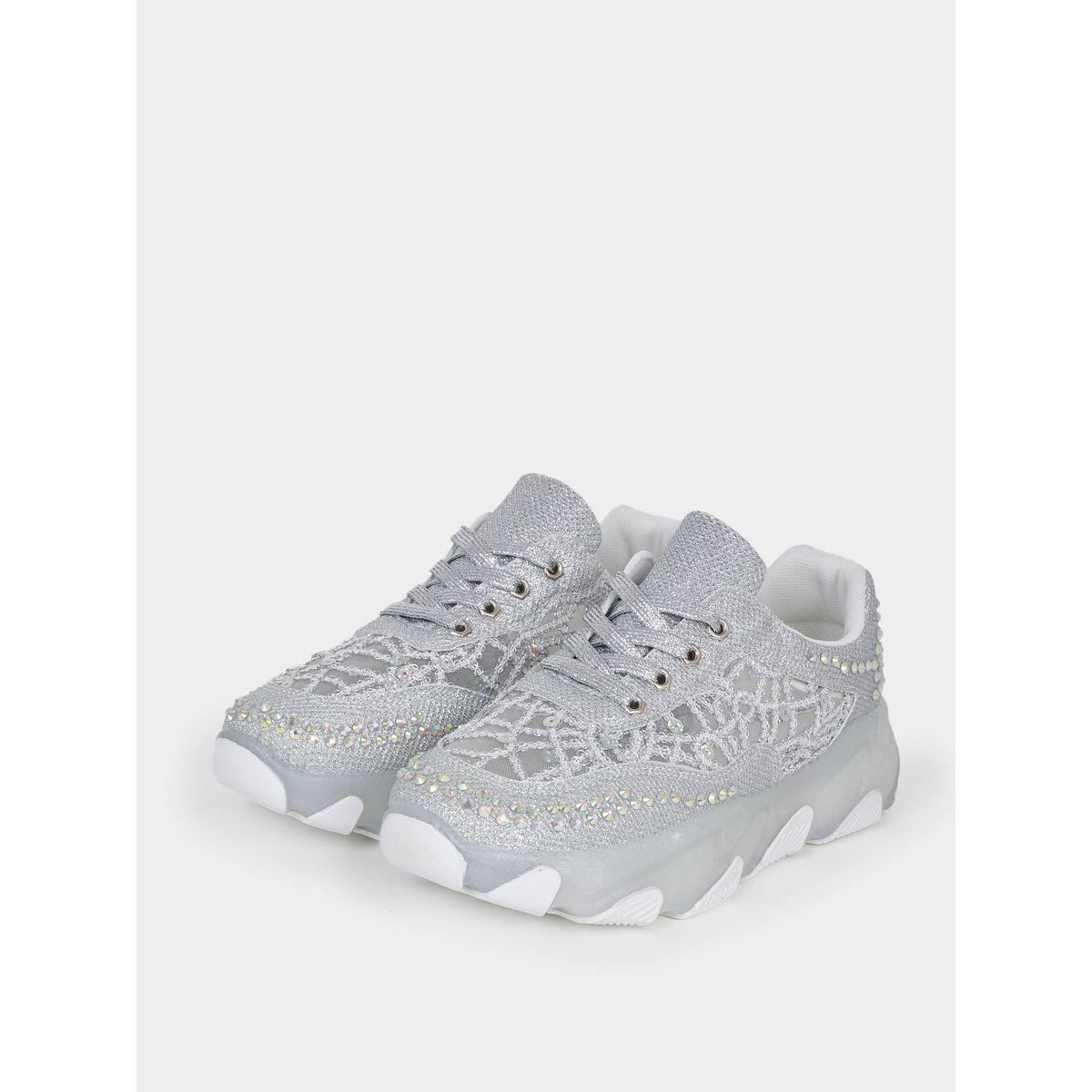 Styli Embellished Lace Up Sneakers-women-shoes-sneakers-image-3