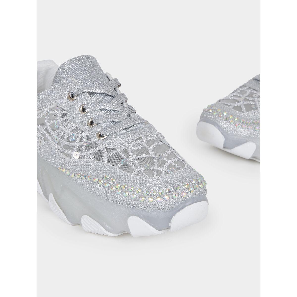 Styli Embellished Lace Up Sneakers-women-shoes-sneakers-image-4