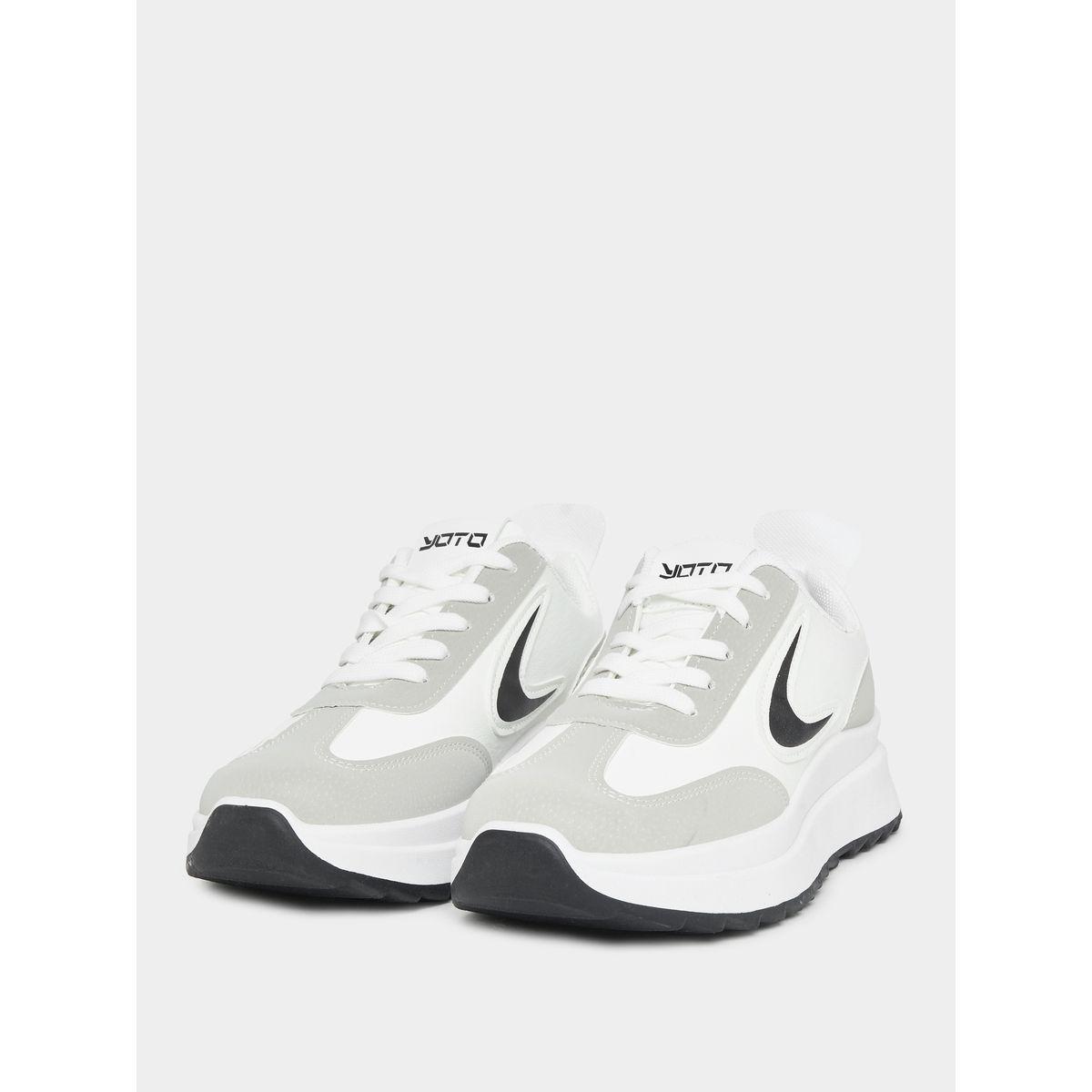 Styli Contrast Panel Lace Up Sneakers-women-shoes-sneakers-image-2