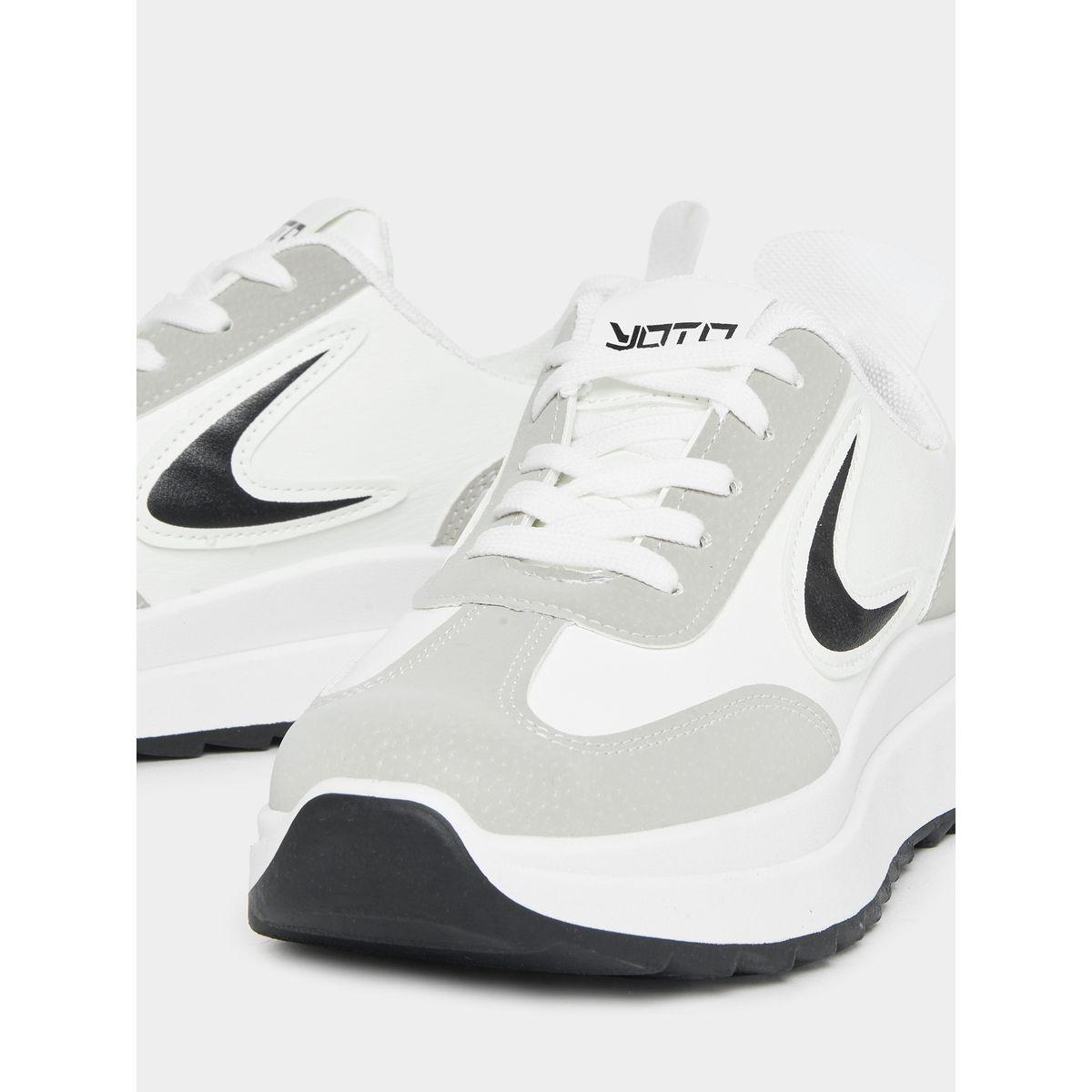 Styli Contrast Panel Lace Up Sneakers-women-shoes-sneakers-image-5