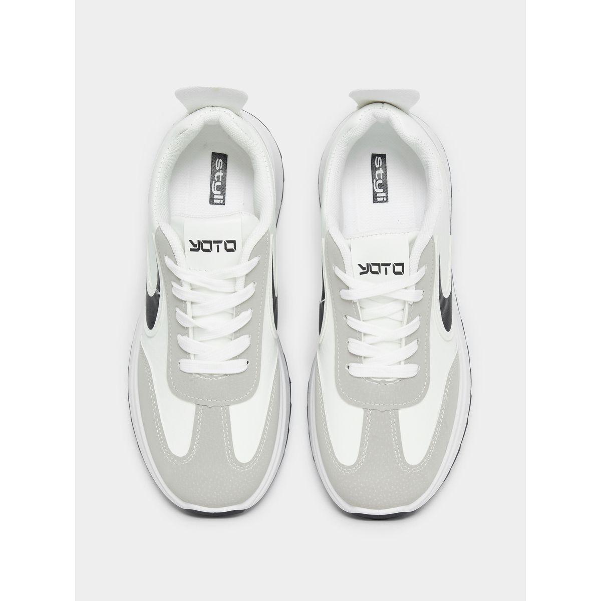 Styli Contrast Panel Lace Up Sneakers-women-shoes-sneakers-image-6