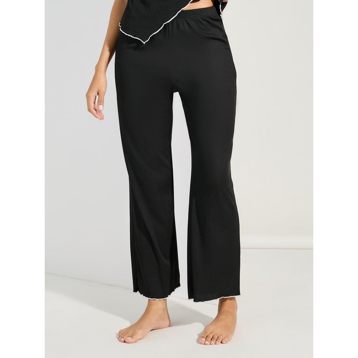 Styli Unwind Mono Contrast Edge Rib Wrap Over T-Shirt & Pyjama Set-women-clothing-nightwear-pyjamas-longsets-image-5