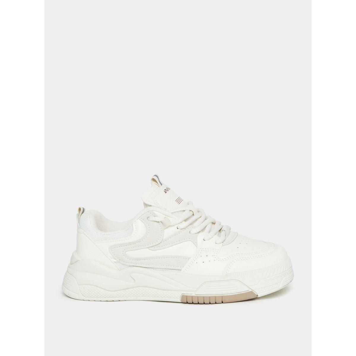 Styli Contrast Panel Casual Lace-Up Shoes-women-shoes-loafersandmoccasins-image-2