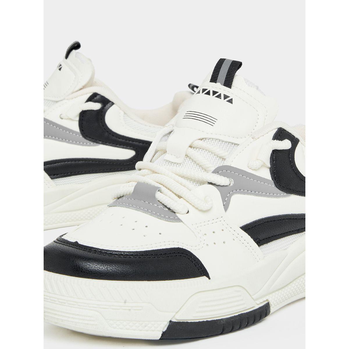 Styli Contrast Panel Casual Lace-Up Shoes-women-shoes-sneakers-image-5