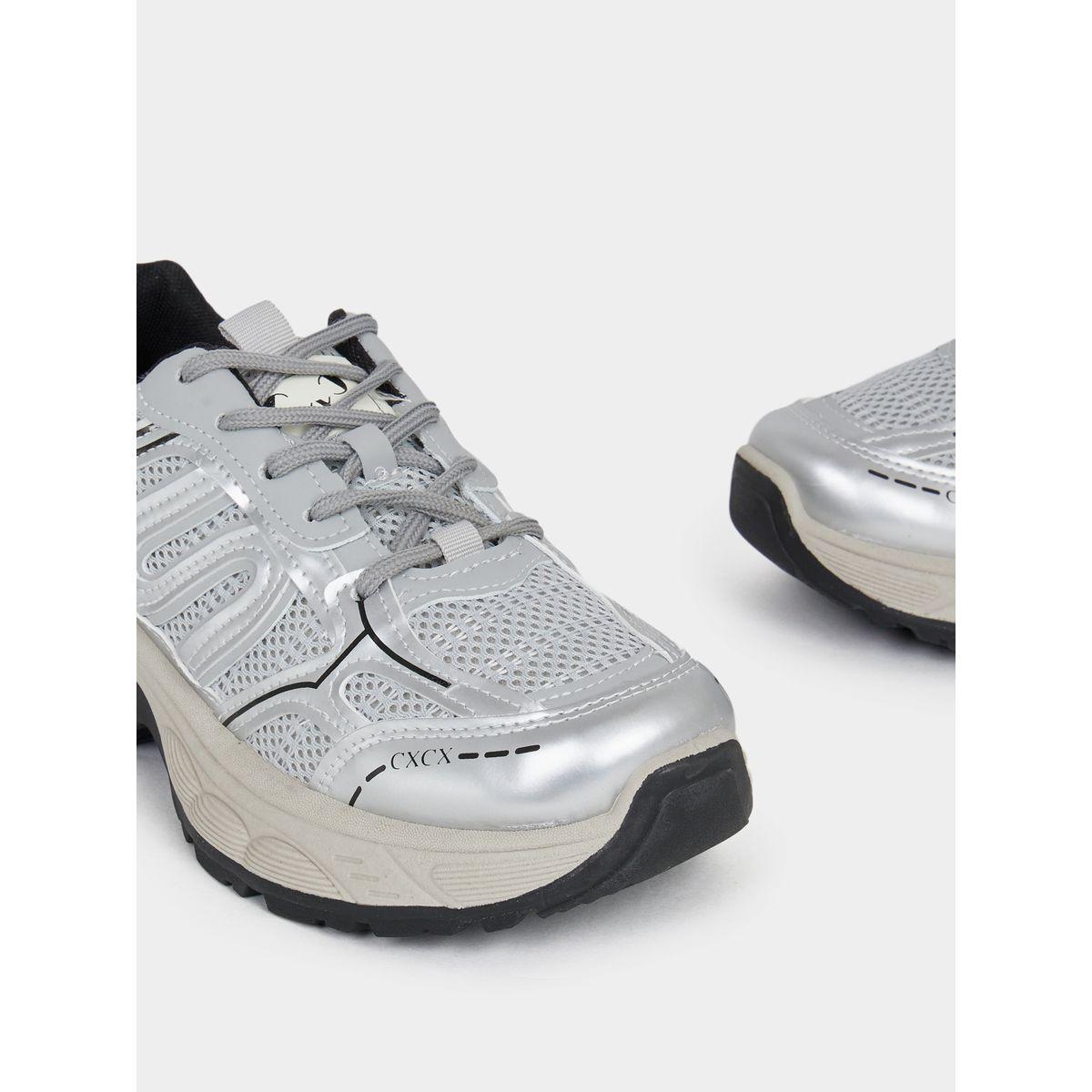 Styli Textured Lace Up Chunky Sneakers-women-shoes-sneakers-image-4