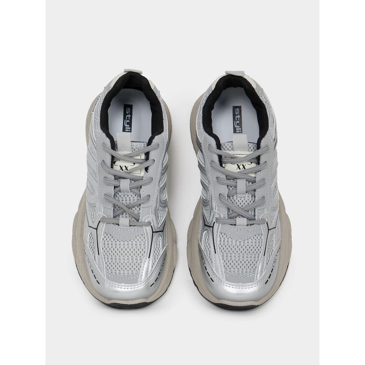 Styli Textured Lace Up Chunky Sneakers-women-shoes-sneakers-image-6