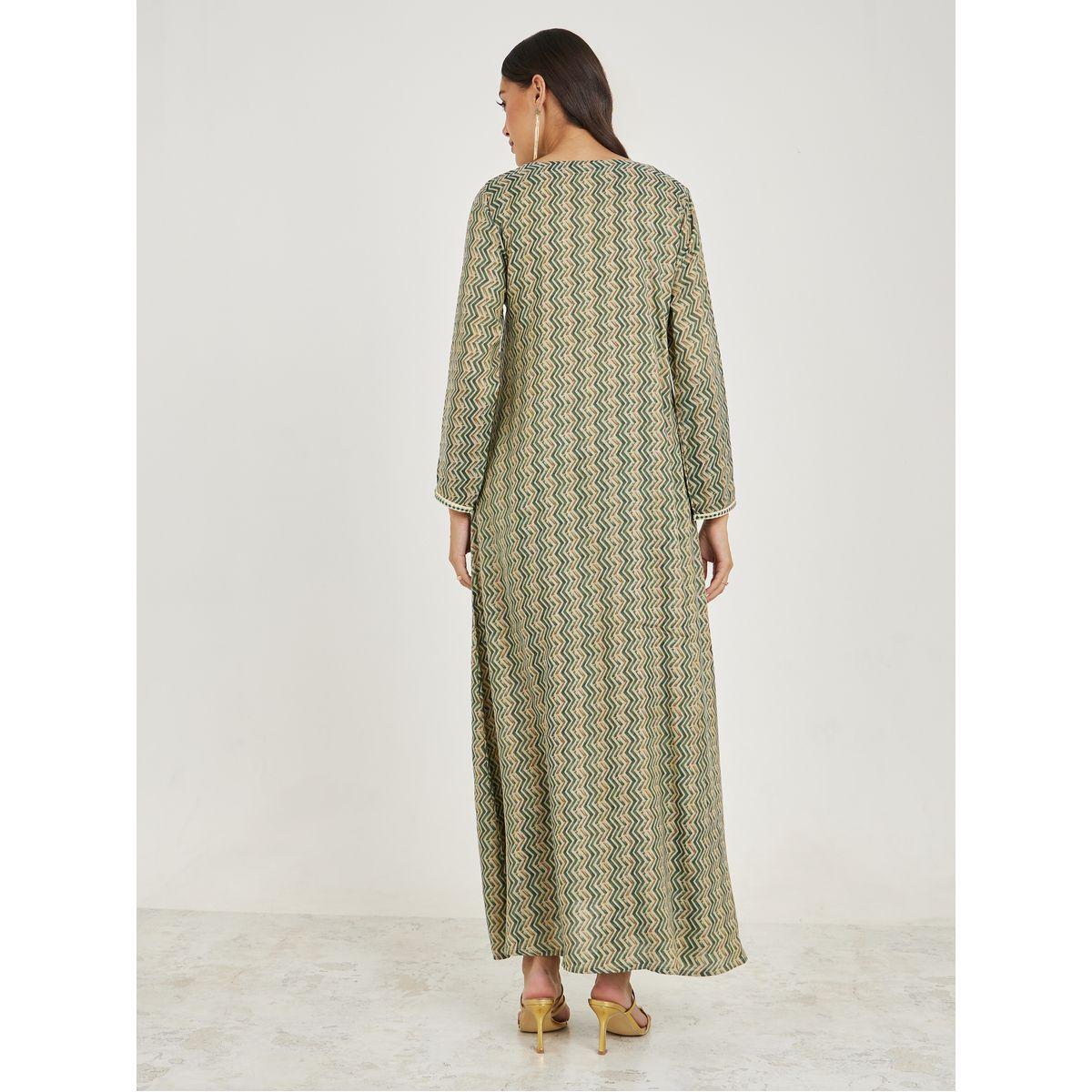 جلابية قطن بطبعة شيفرون وتفاصيل مُطرّزة-women-arabicclothing-jalabiyas-image-4