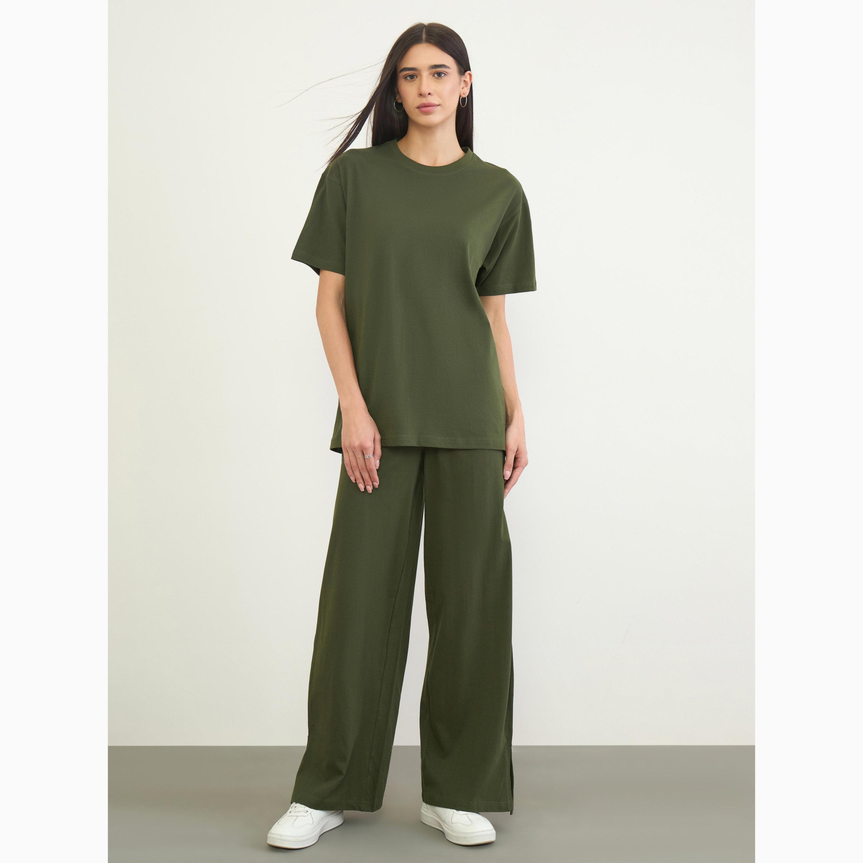 Styli Oversized T-Shirt and Wide Leg Joggers Co-Ords-women-clothing-coordsets-image-2