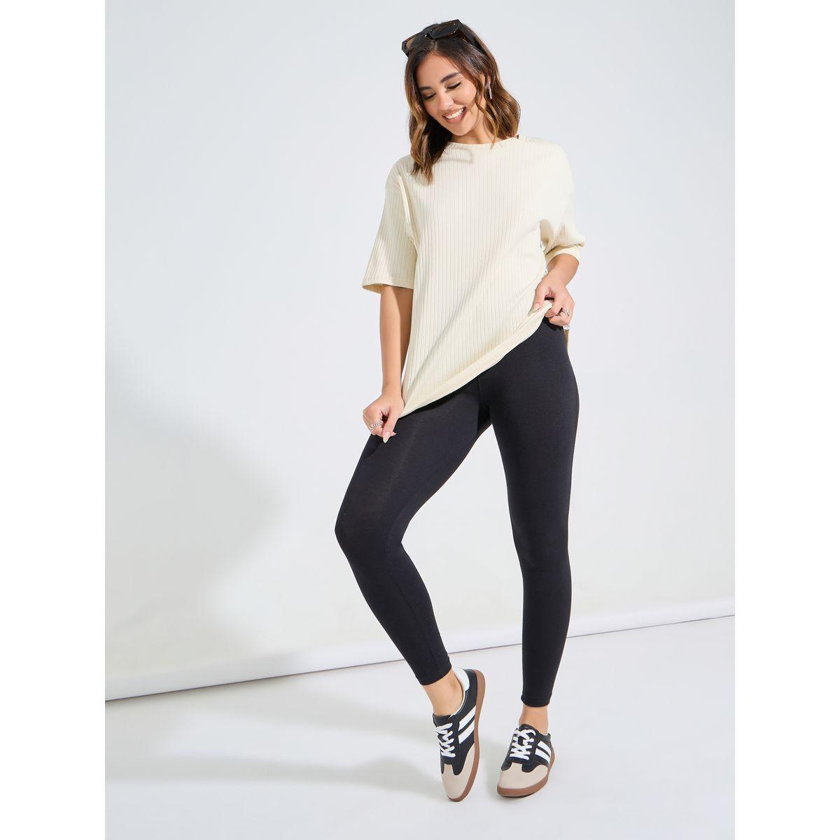 طقم منسق من ليقنز بطول الكاحل مع تيشيرت فضفاض-women-clothing-coordsets-image-2
