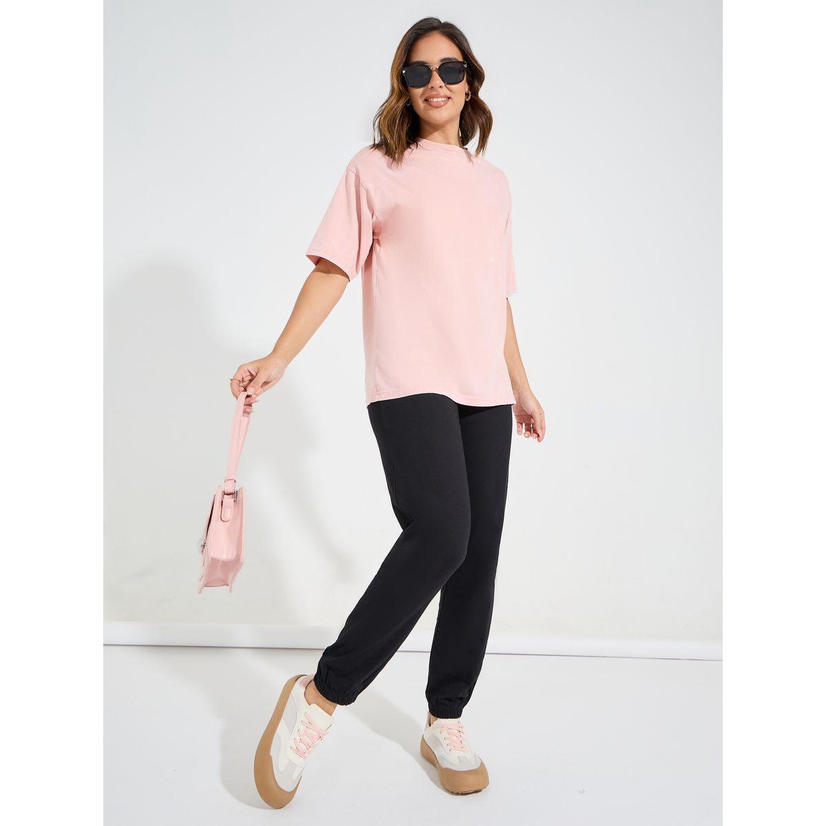 طقم منسق من جوغر مع تيشيرت بياقة دائرية-women-clothing-coordsets-image-1