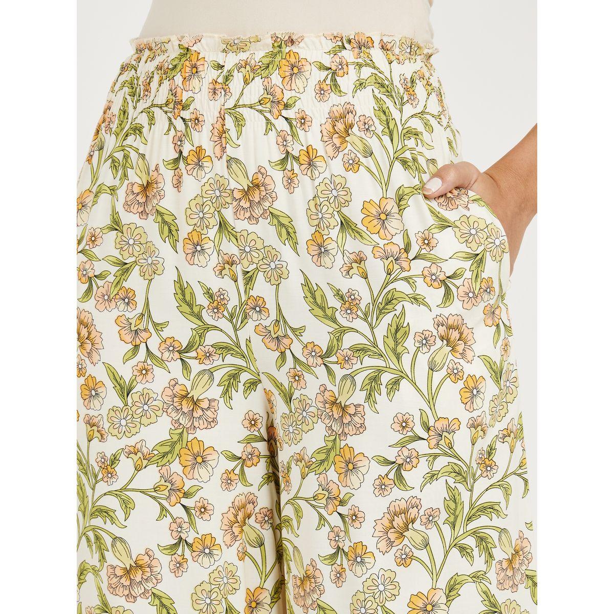 Styli All Over Print Smocking Waistband Straight Leg Pants-women-clothing-bottoms-trousers-image-3