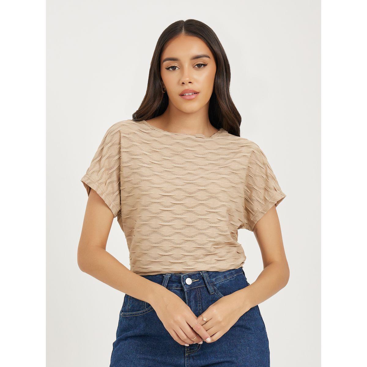 Styli Textured Round Neck Knit Top-women-clothing-shirtsandblouses-blouses-image-2