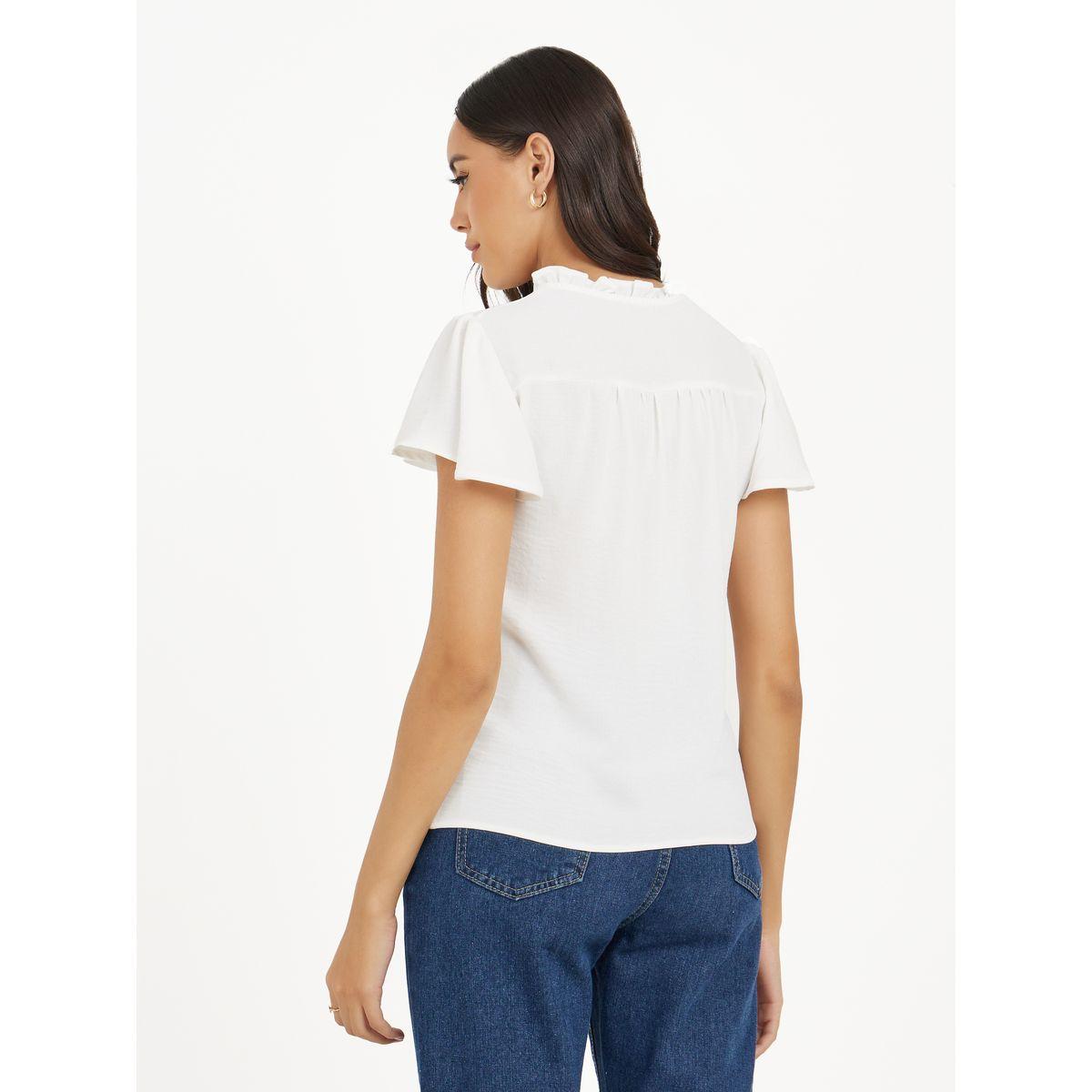 Styli Embroidery Detail Notched Neck Top-women-clothing-shirtsandblouses-blouses-image-4