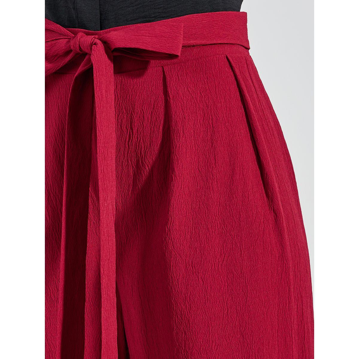بنطال سادة بارجل واسعة وحزام خصر-women-clothing-bottoms-trousers-image-3