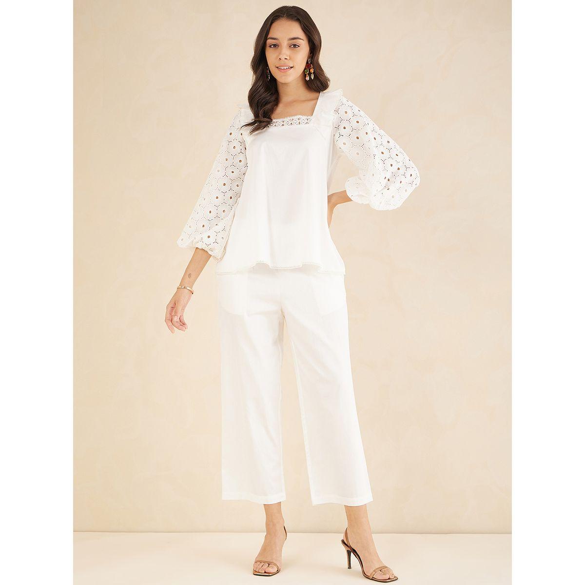Femmella X Styli  Square Neck Relaxed Fit Top & Pants Co-Ords-women-clothing-coordsets-image-1