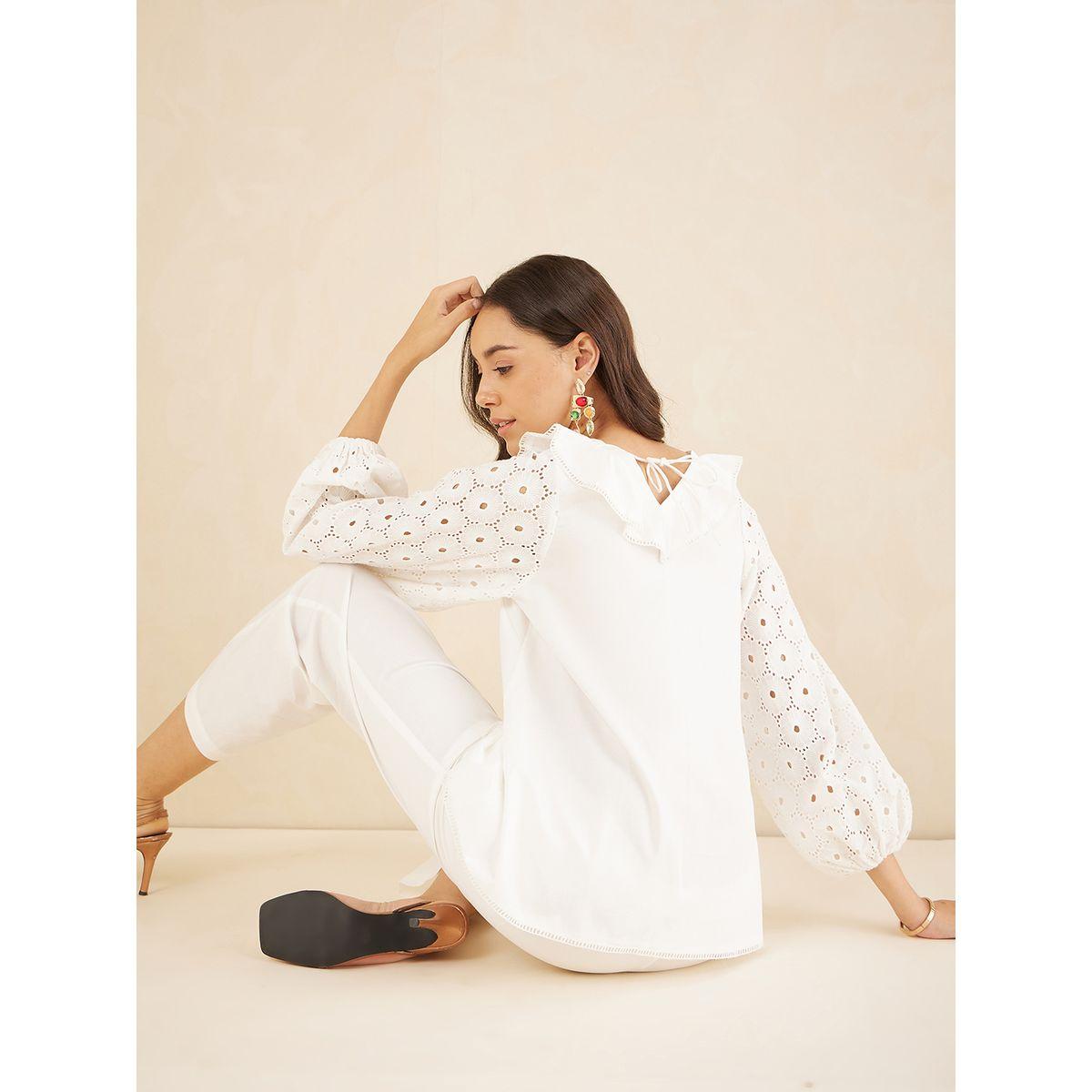طقم منسق من بنطال مع بلوزة بقصة مريحة فِميلا × ستايلي-women-clothing-coordsets-image-4
