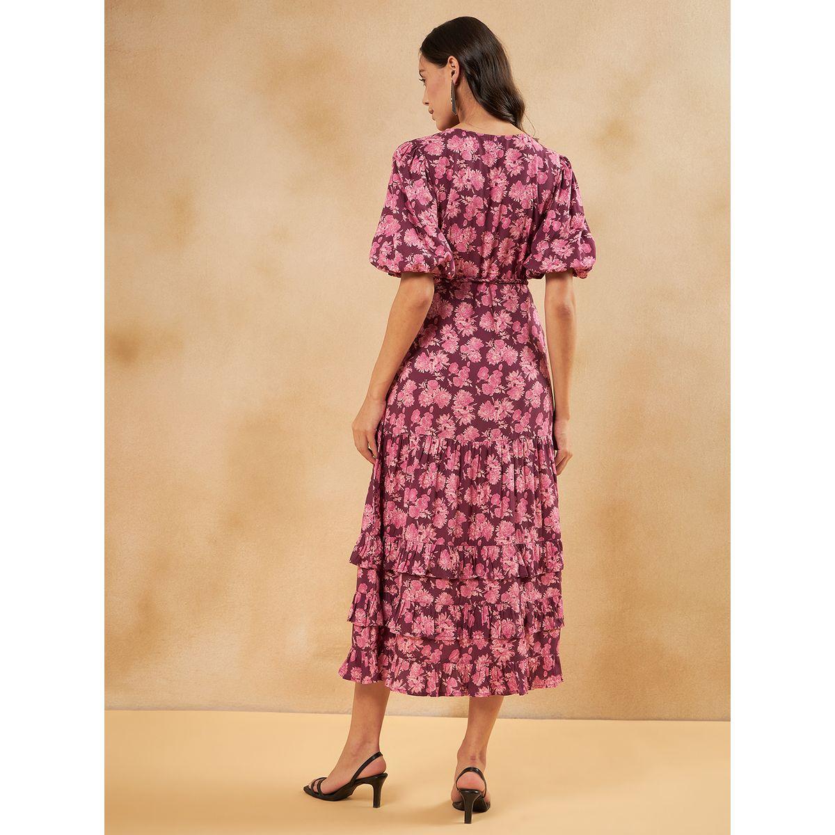 فستان ميدي بكسرات مع رباط خصر فِميلا × ستايلي-women-clothing-dresses-image-2