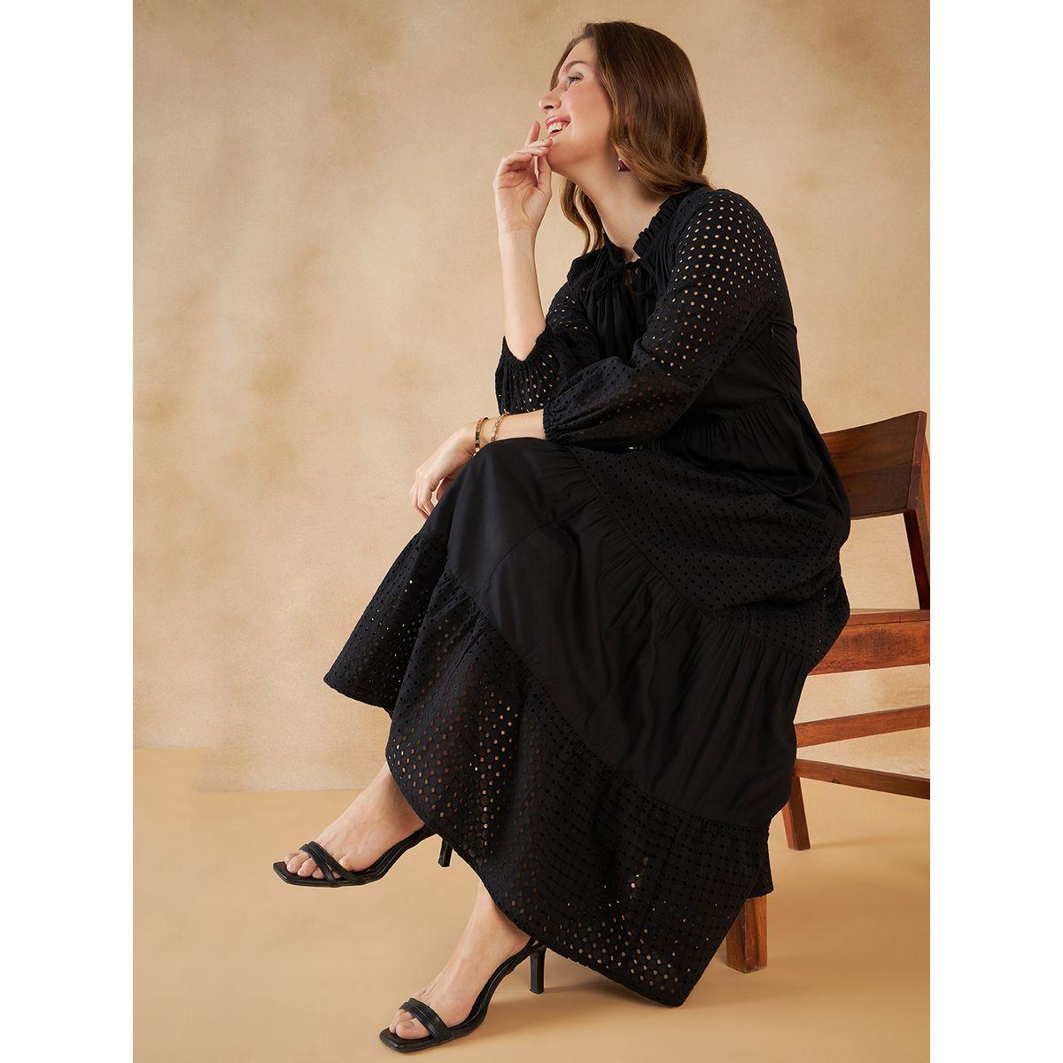 Femmella X Styli  Schiffli Tiered Maxi Dress-women-clothing-dresses-image-4