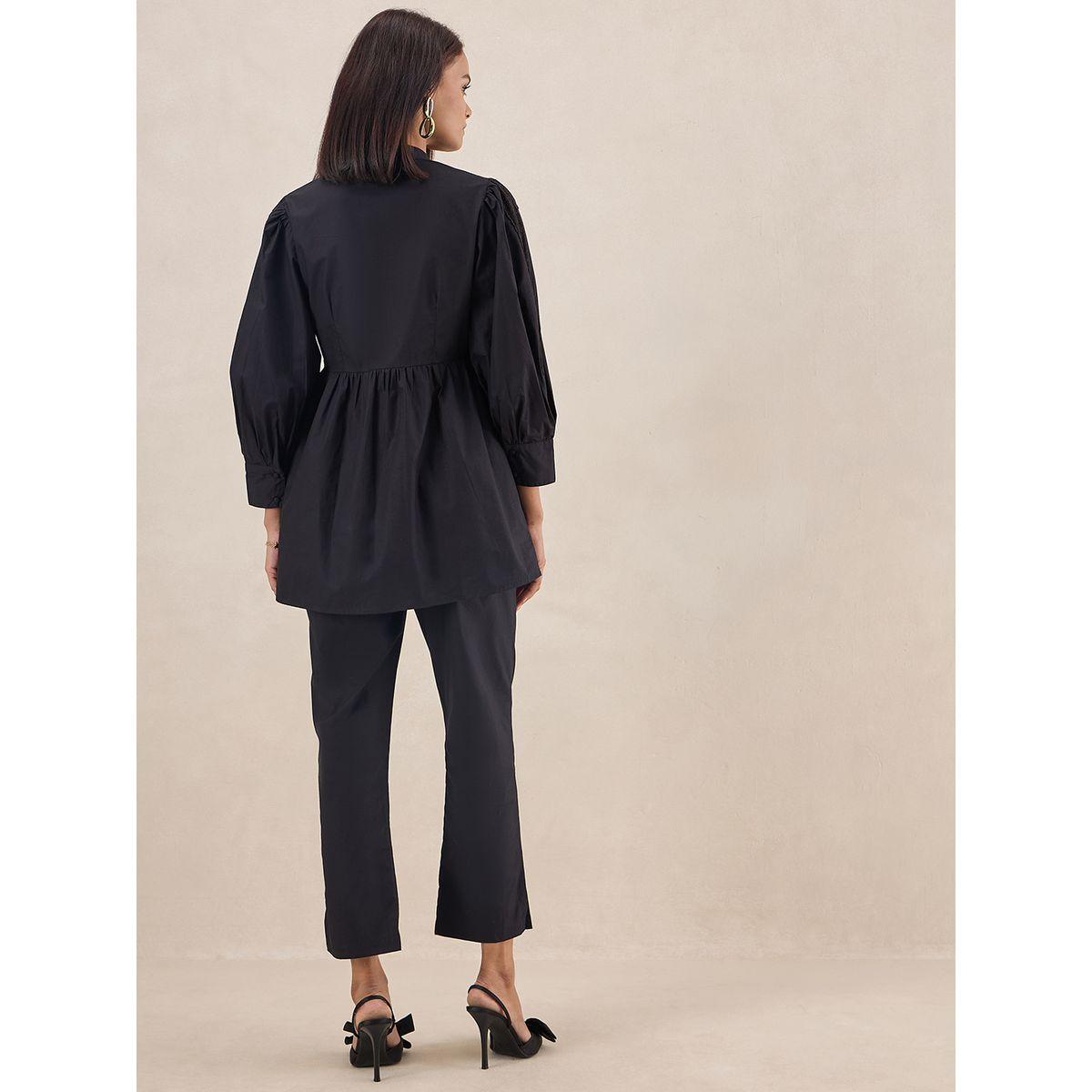 طقم منسق من بنطال مع بلوزة بتفاصيل دانتيل فِميلا × ستايلي-women-clothing-coordsets-image-5