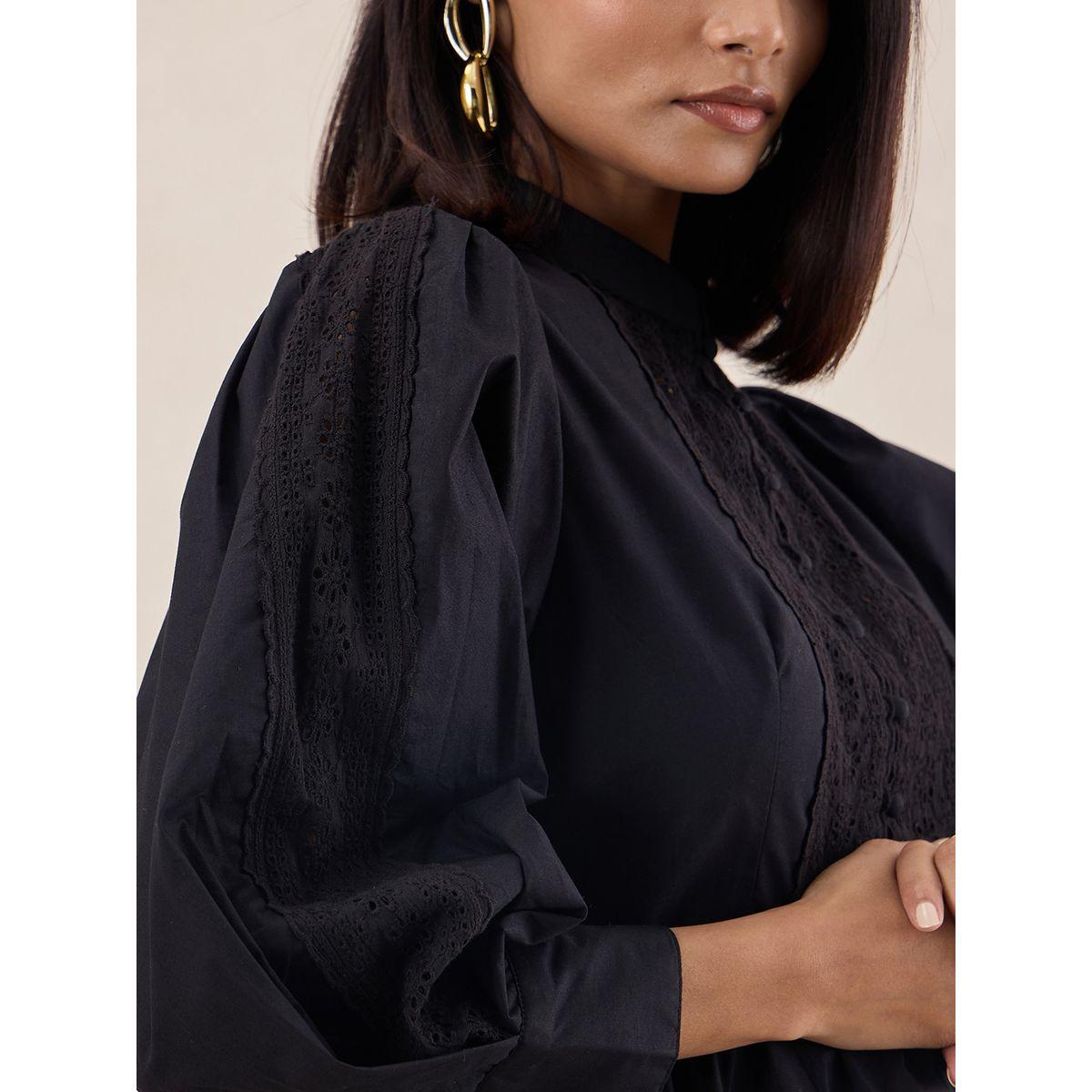 Femmella X Styli  Cotton Poplin Lace Detail Top & Pants Co-Ords-women-clothing-coordsets-image-6