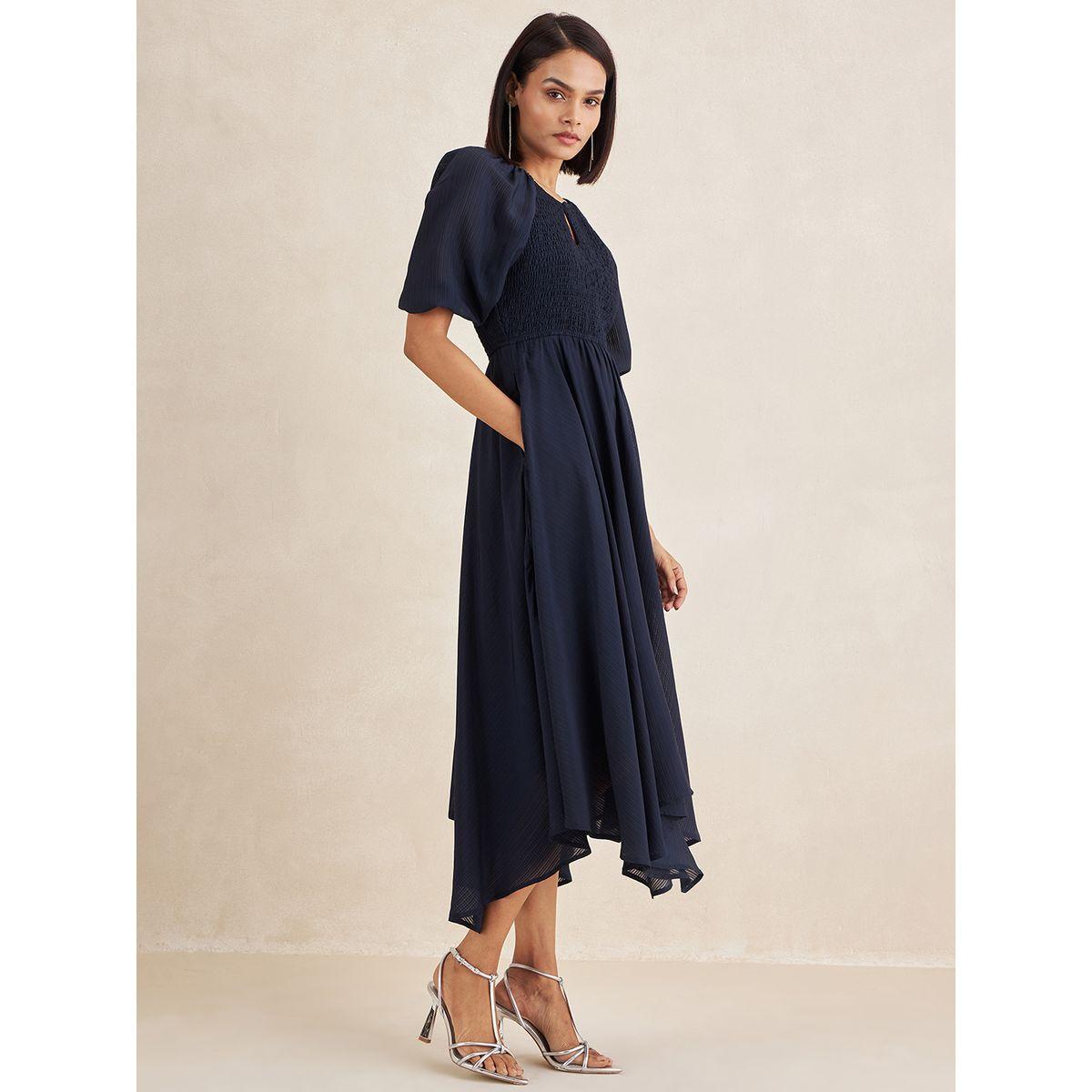 فستان ميدي بحافة غير متماثلة الطول فِميلا × ستايلي-women-clothing-dresses-image-3
