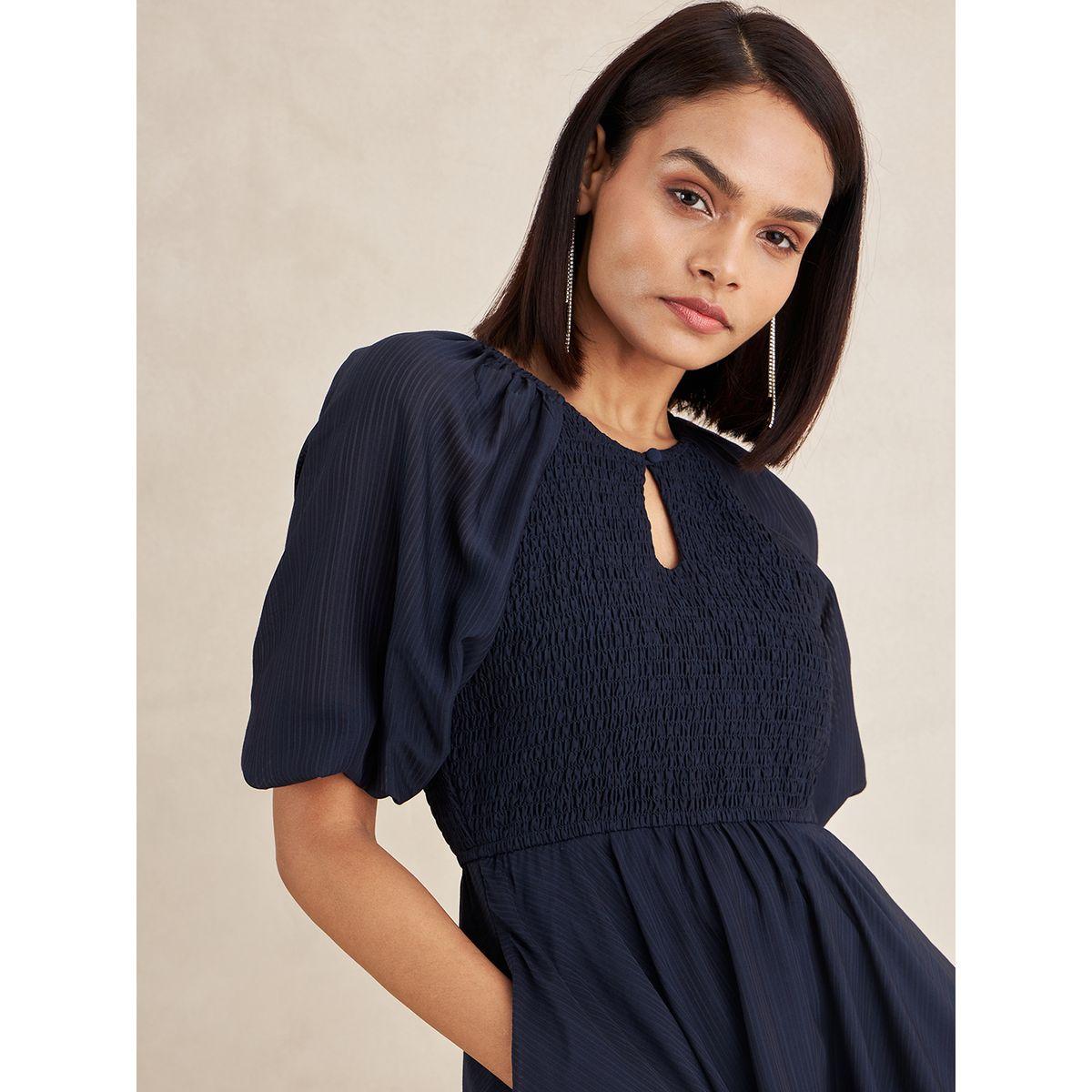 فستان ميدي بحافة غير متماثلة الطول فِميلا × ستايلي-women-clothing-dresses-image-4