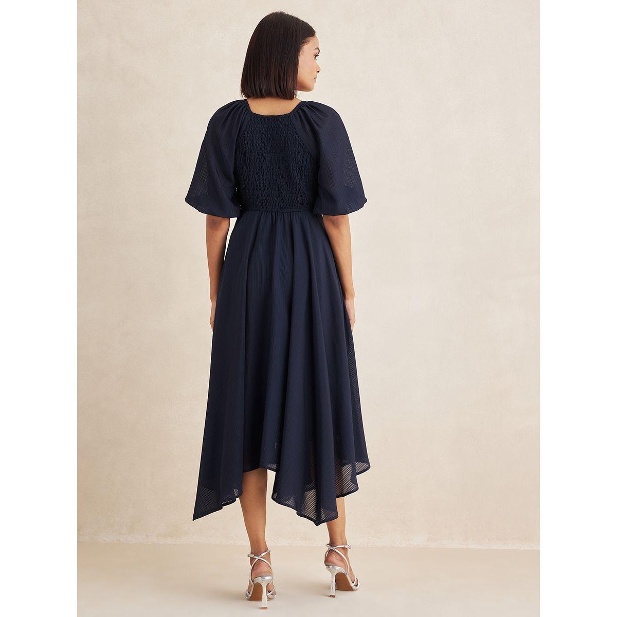 فستان ميدي بحافة غير متماثلة الطول فِميلا × ستايلي-women-clothing-dresses-image-6