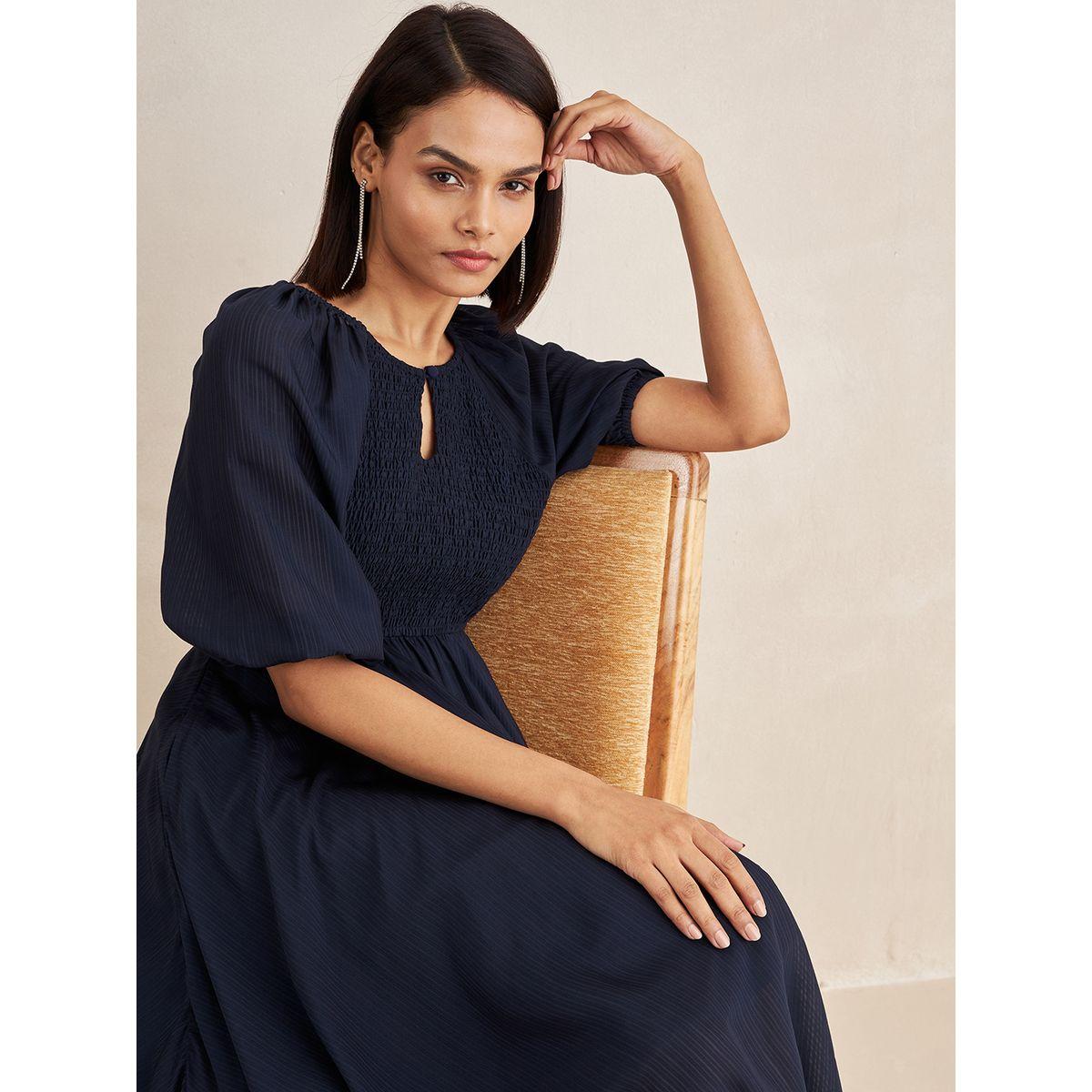 فستان ميدي بحافة غير متماثلة الطول فِميلا × ستايلي-women-clothing-dresses-image-7