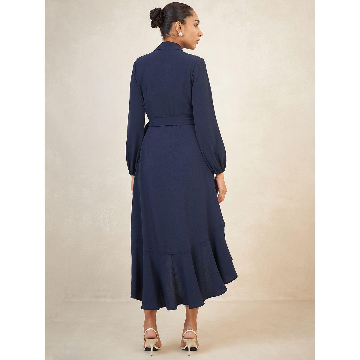 Femmella X Styli  Frill High Low Hem Wrap Midi Dress-women-clothing-dresses-image-3