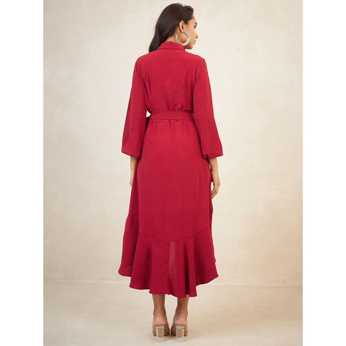 فستان بنمط لف وحافة غير متماثلة الطول فِميلا × ستايلي-women-clothing-dresses-image-5