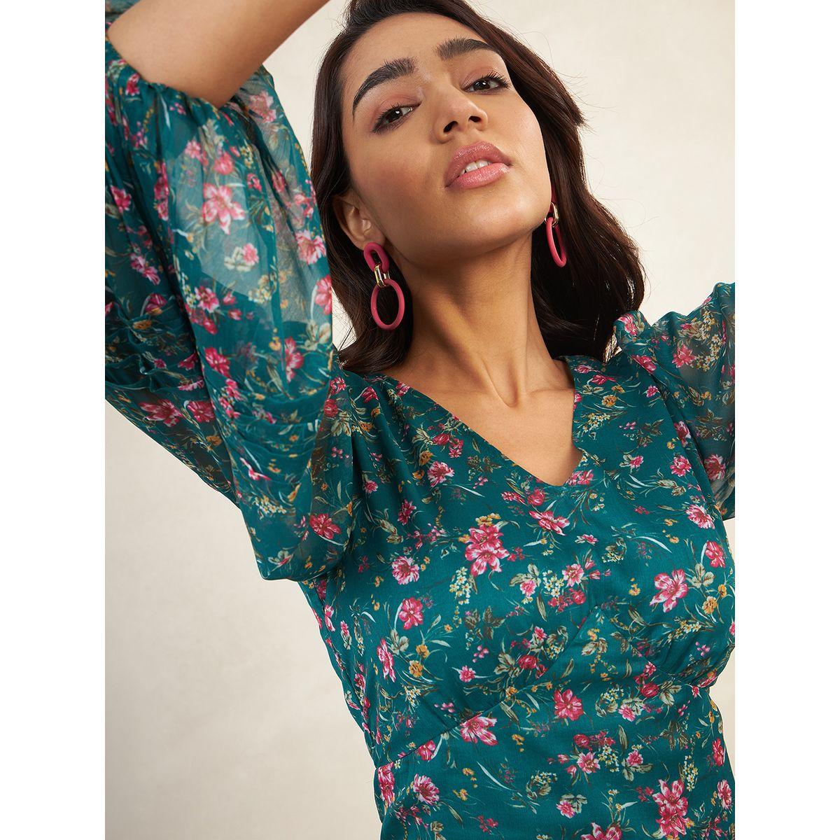 فستان ميدي بنمط كورسيه مع طبعة زهور فِميلا × ستايلي-women-clothing-dresses-image-3