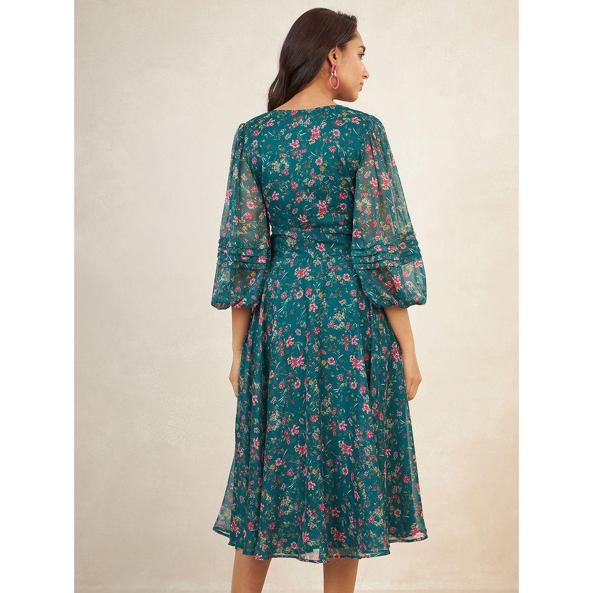 فستان ميدي بنمط كورسيه مع طبعة زهور فِميلا × ستايلي-women-clothing-dresses-image-5